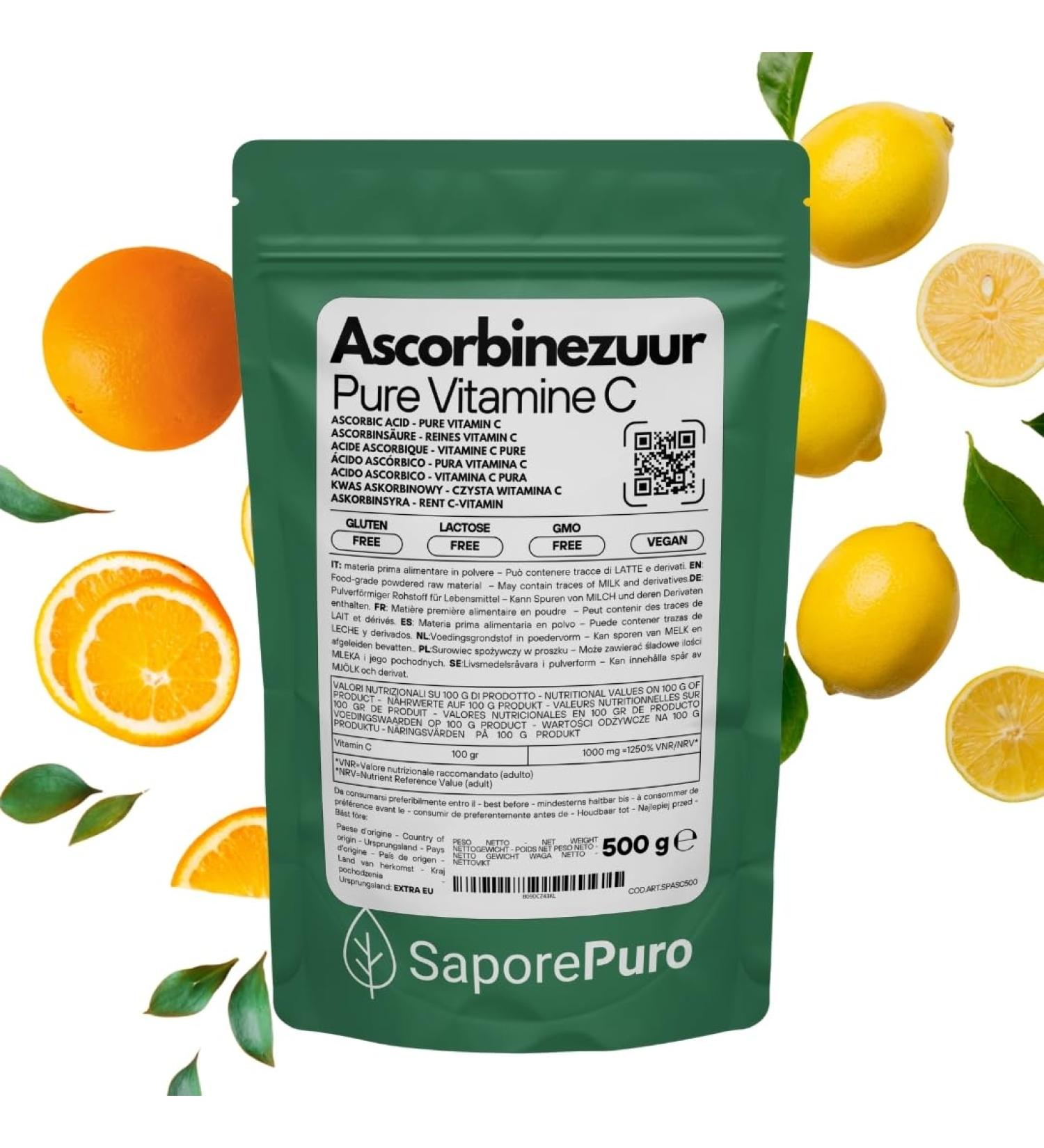 Gioia Group Srl Ascorbic acid powder 500 g Ascorbic acid Vitamin C - Buy Online on GoSupps.com