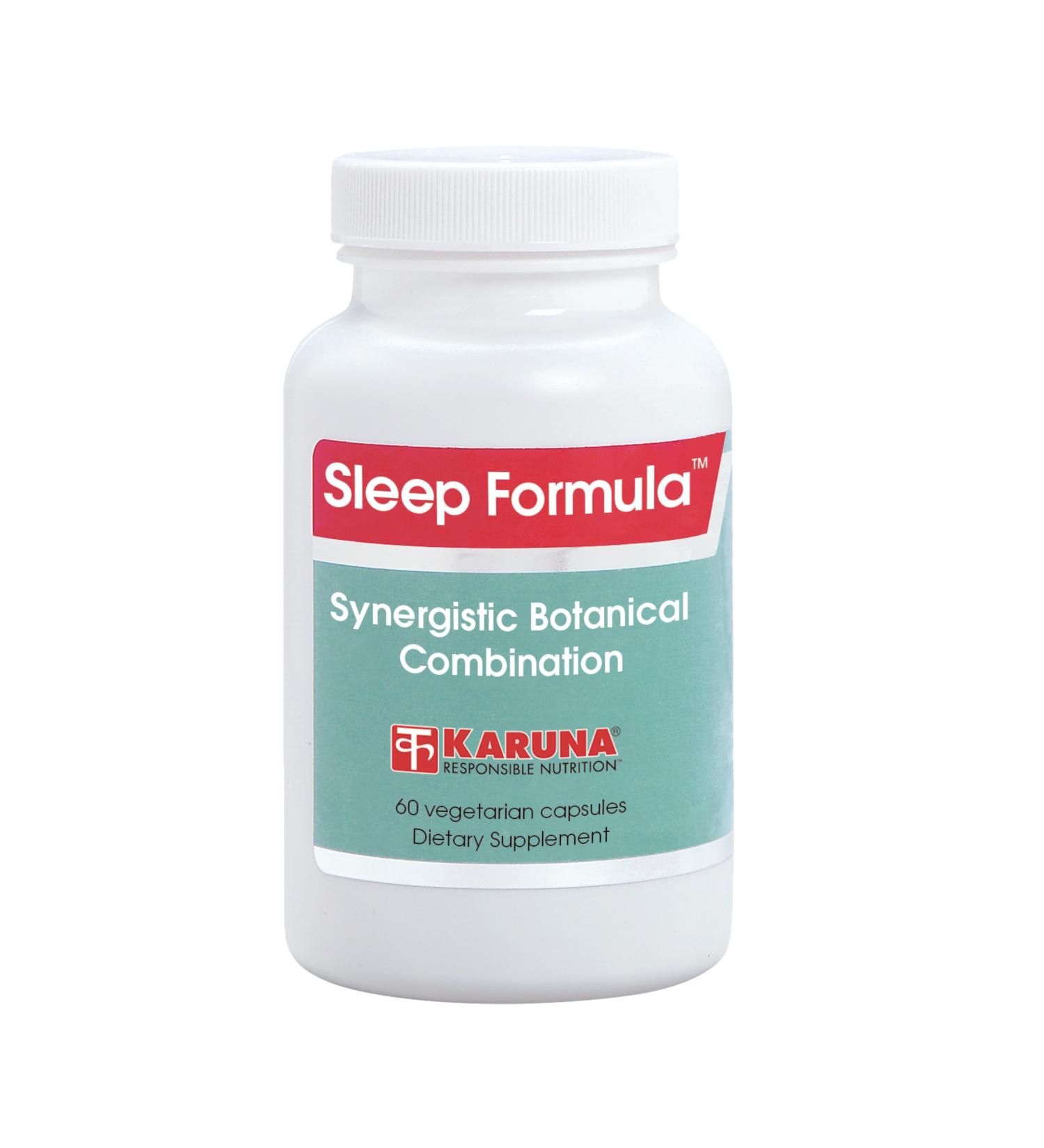 Karuna Sleep Formula | 60 Vegetarian Capsules | Valerian (Root) 300mg, Lemon Balm (Leaf) 80mg, Hops Fruit Extract 60mg, Passionflower (Leaf) 40mg