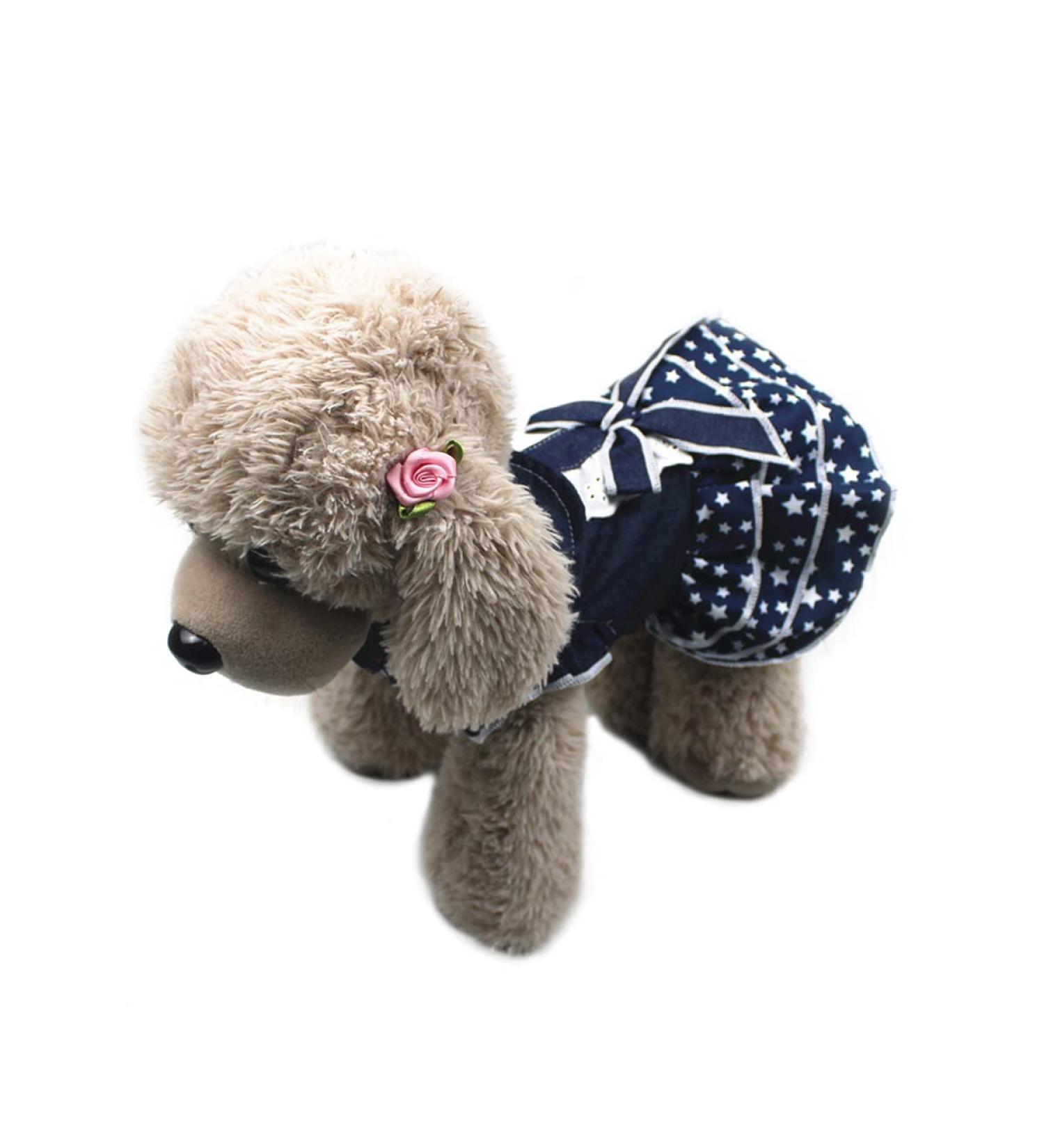 Buy Barrageon Kneid Sweet Princess Rock Clothing for Small & Medium Pets - Dark Blue XL Bowknot Summer Outfit - Buy Online on GoSupps.com