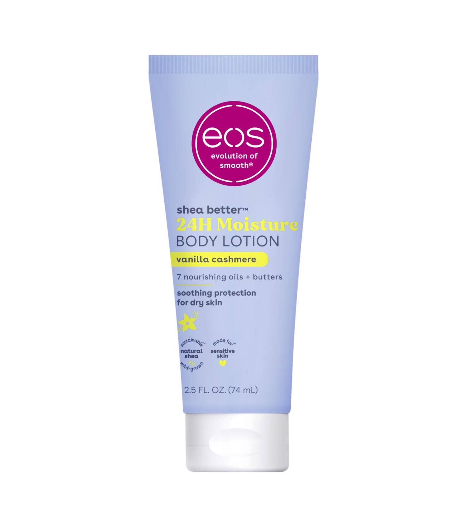 eos 24H Moisture Travel Body Lotion- Vanilla Cashmere Travel Size Essential Toiletries Mini Body Lotion For Dry Skin 2.5 fl oz Vanilla Cashmere 2.5 Fl Oz (Pack of 1) - Buy Online on GoSupps.com