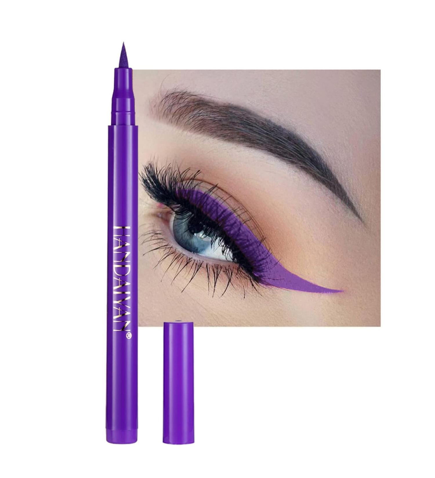Vegan Liquid Eyeliner Pencil - Long-Lasting, Waterproof, Smudge Proof, Purple Eyeliner - Quick Dry, Easy to Cleanse - Makeup Gift for Women - Buy Online on GoSupps.com