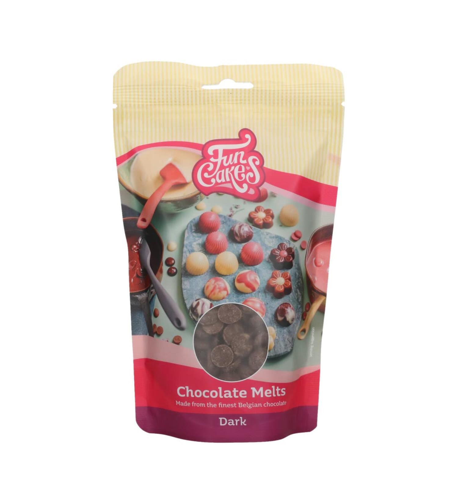 FunCakes Chocolate Melts Dark: Melting Chocolate to Make Sweet Bonbons Drips Glaze Cake Decorations Drizzles. Easy Melting in Microwave or Au Bain-Marie Halal. 350g. - Buy Online on GoSupps.com