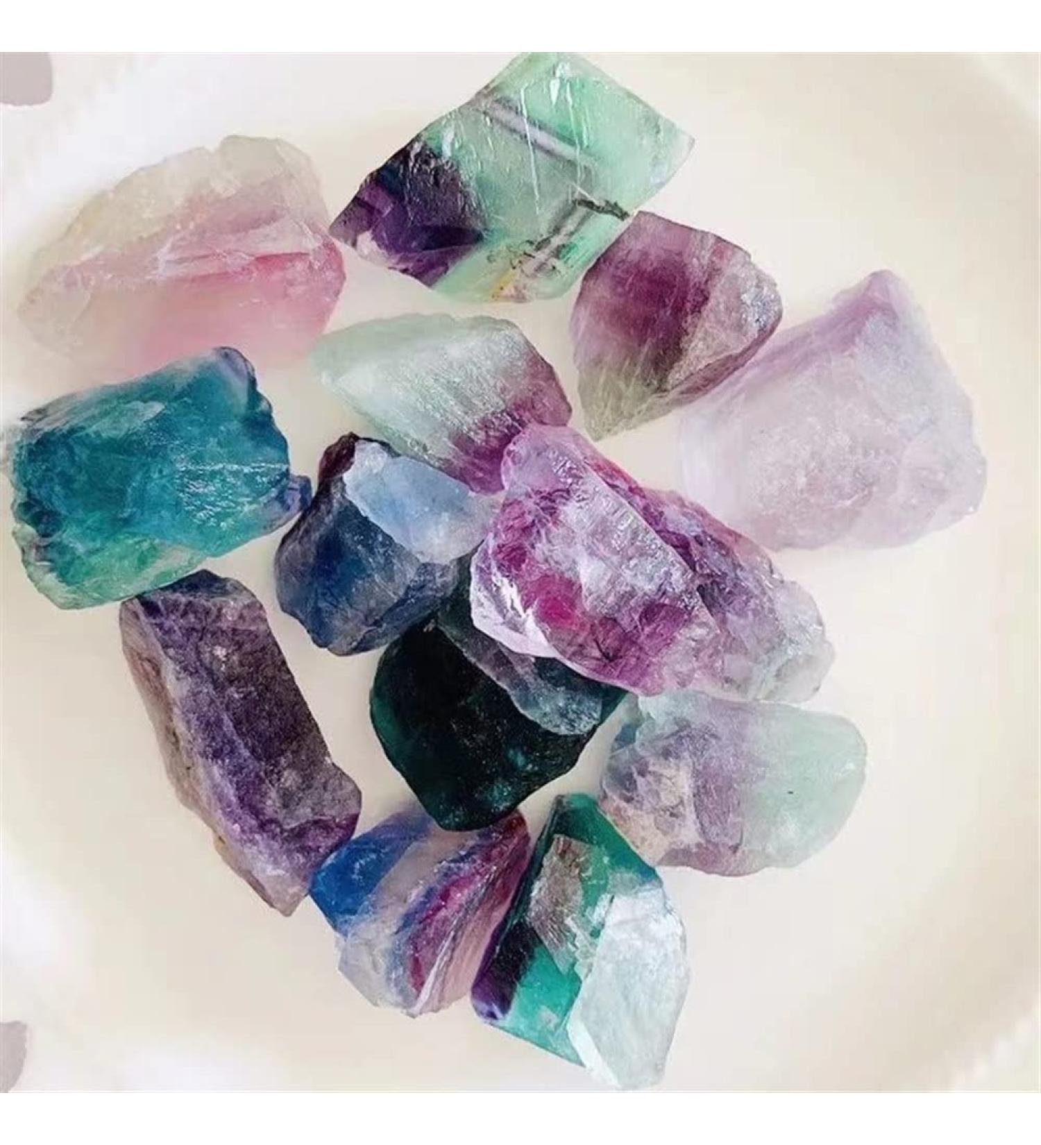 200g Crystals Raw Specimen Natural Rainbow Fluorite Quartz Rough Stone for Home Decor Suitable for Home Room Decoration Stone Mineral Specimen - Buy Online on GoSupps.com