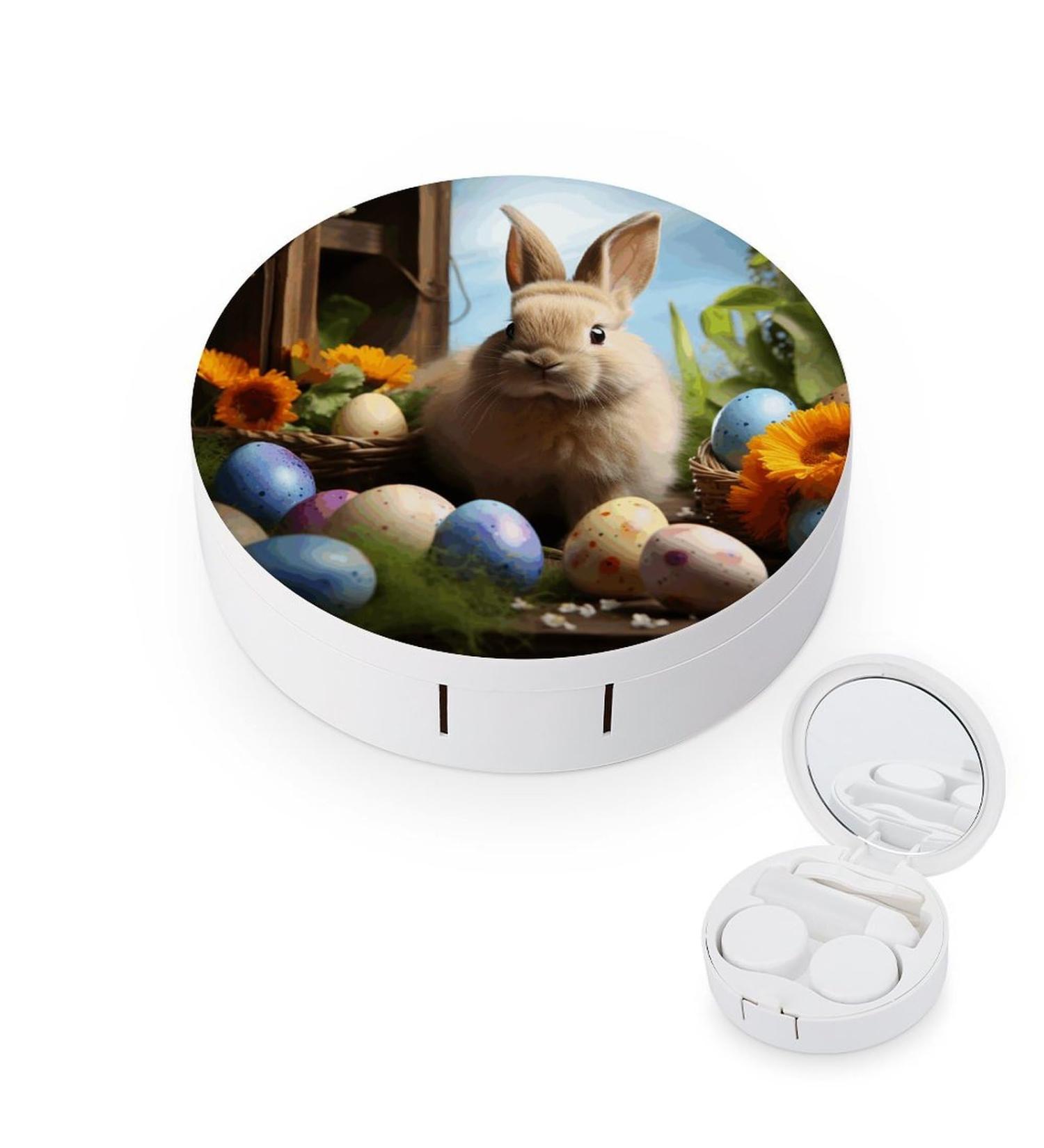 Buy Easter Rabbit & Eggs Print Contact Lens Case - Travel Care Box for Lens Maintenance - Buy Online on GoSupps.com