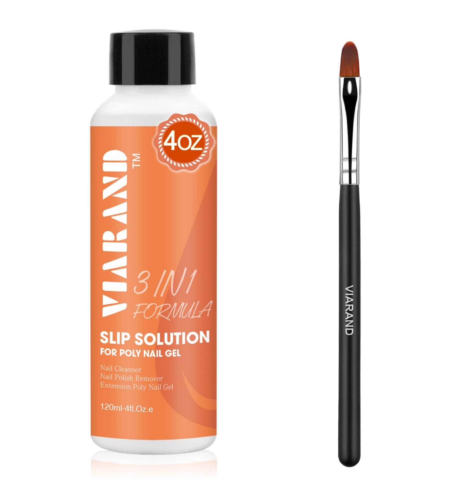 Poly Gel Slip Solution 4oz - Anti-Stick Extension Gel & Brush Cleaner Set for At-Home Nail Design - Buy Online on GoSupps.com