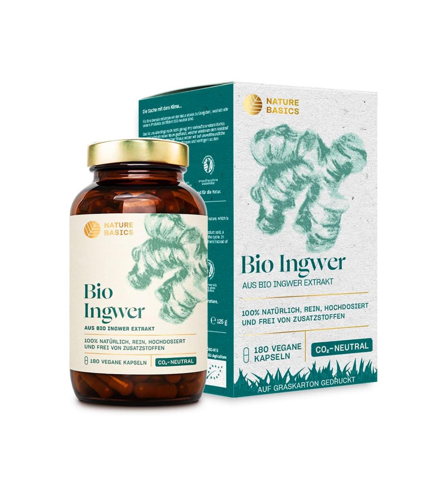 Organic Ginger Extract Capsules - High Dose 600mg 180 Vegan Ayurvedic Capsules Certified Sustainable Pure Herbal Supplement - Buy Online on GoSupps.com