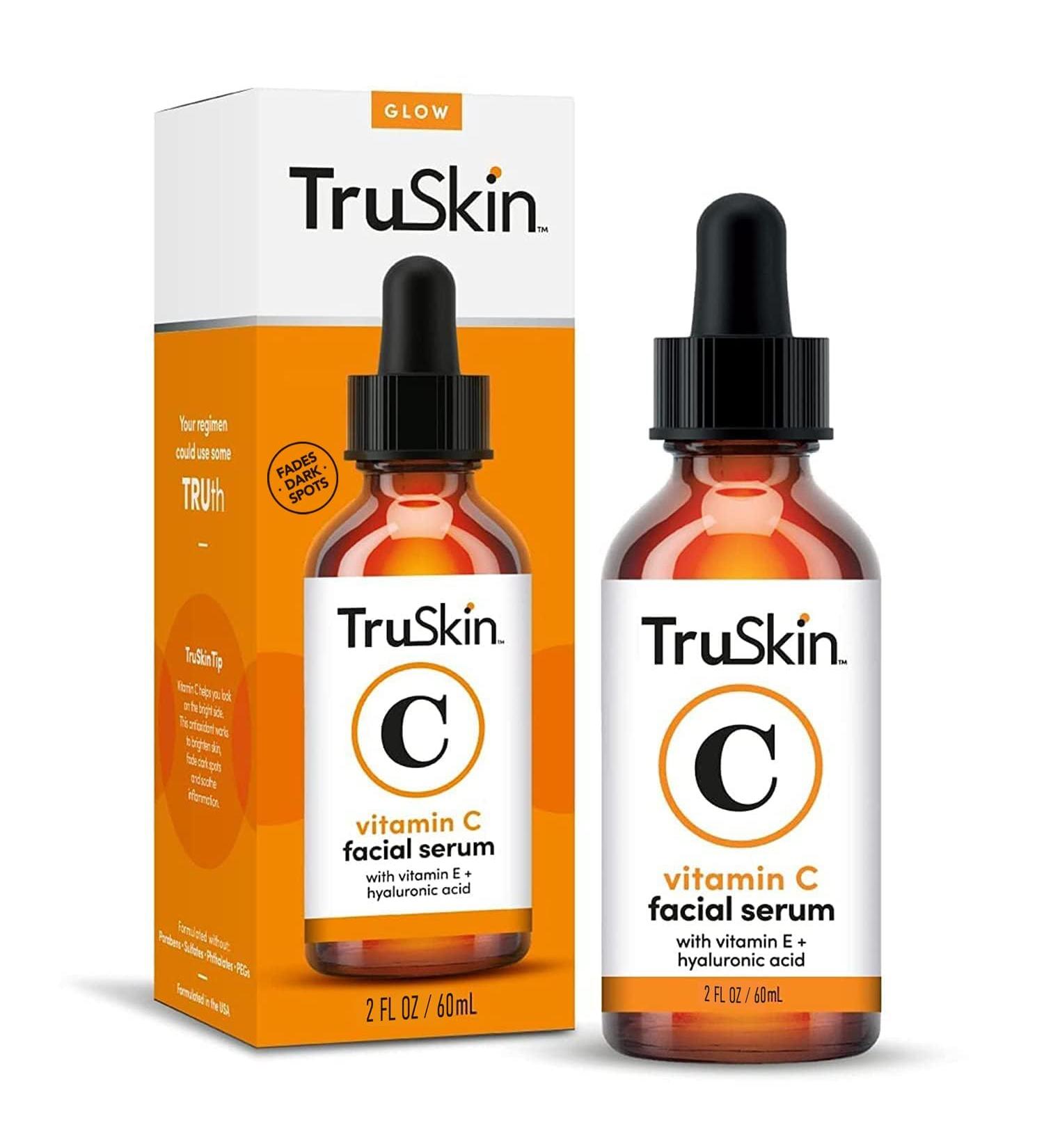 TruSkin Vitamin C Serum – Anti Aging Facial Serum with Vitamin C, Hyaluronic Acid, Vitamin E & More – Brightening Serum for Dark Spots, Even Skin Tone, Eye Area, Fine Lines & Wrinkles, 2 Fl Oz - Buy Online on GoSupps.com