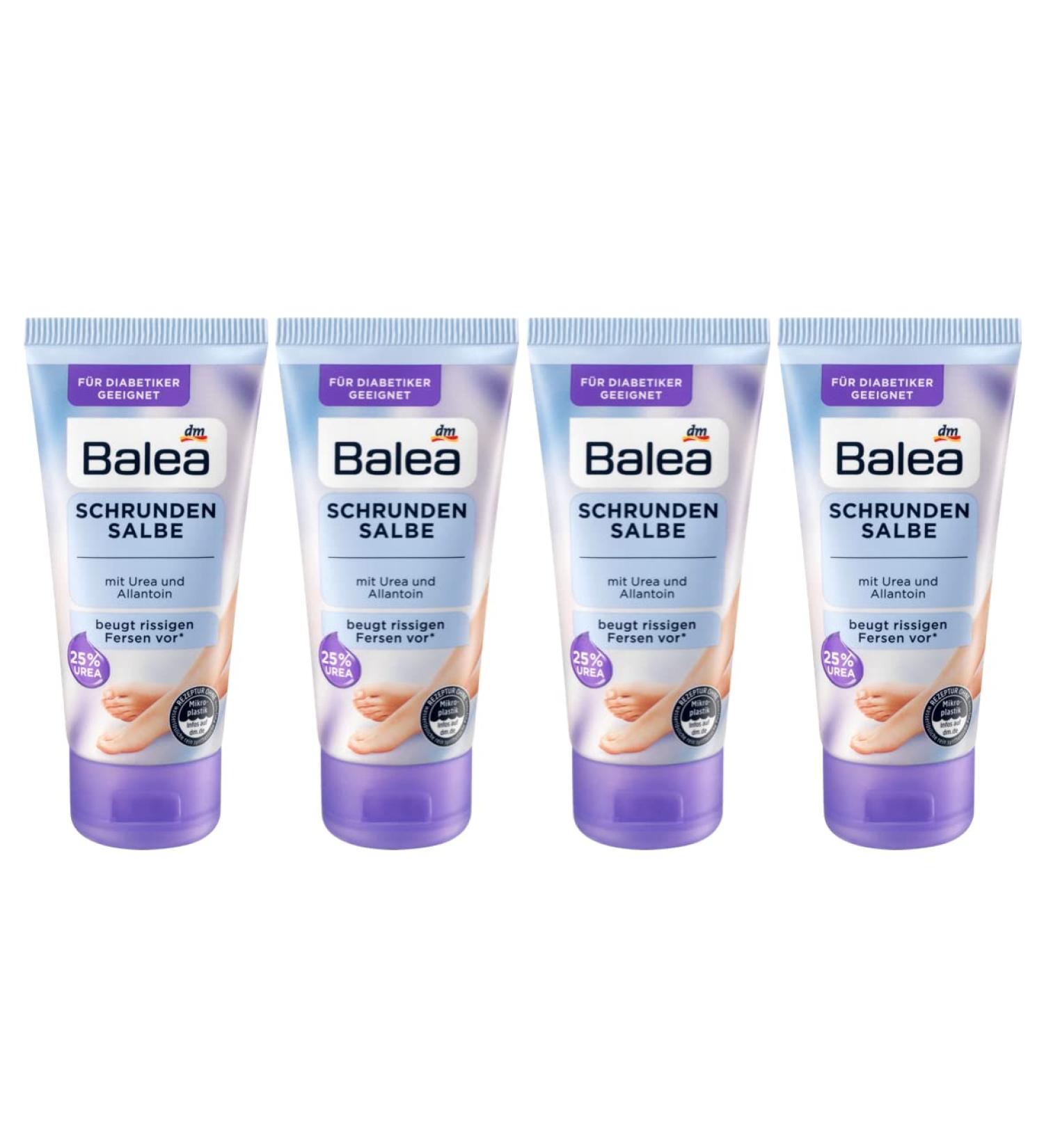 Balea Foot Cream for Cracked Skin - Urea 25% (Pack of 4 x 50ml) | Soothing & Repairing International Shipping - Buy Online on GoSupps.com