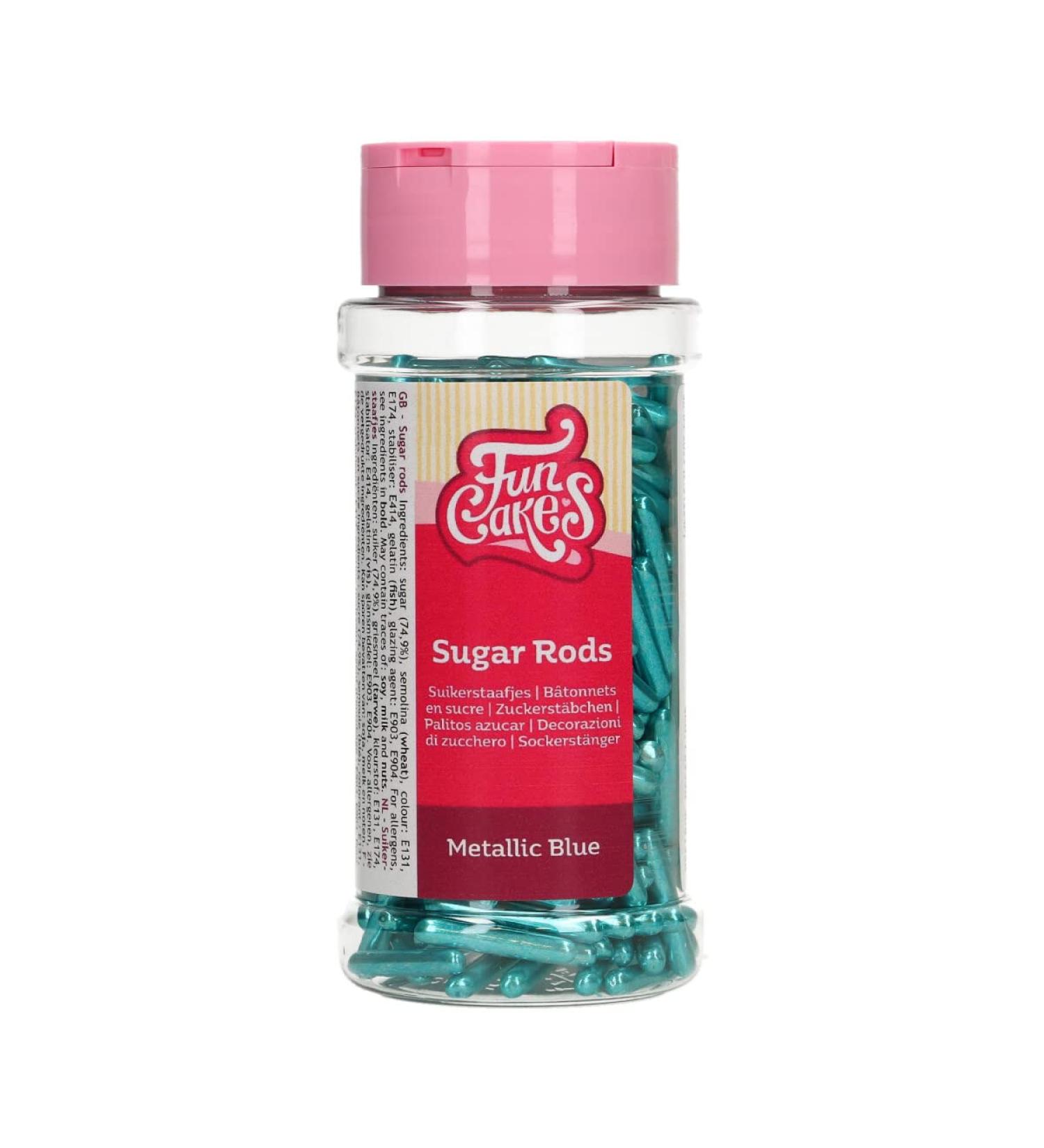 FunCakes Metallic Sugar Rods XL Blue: Cake Sprinkles Great Taste Perfect for Cake Decorating Cupcake Sprinkles 70 g. - Buy Online on GoSupps.com