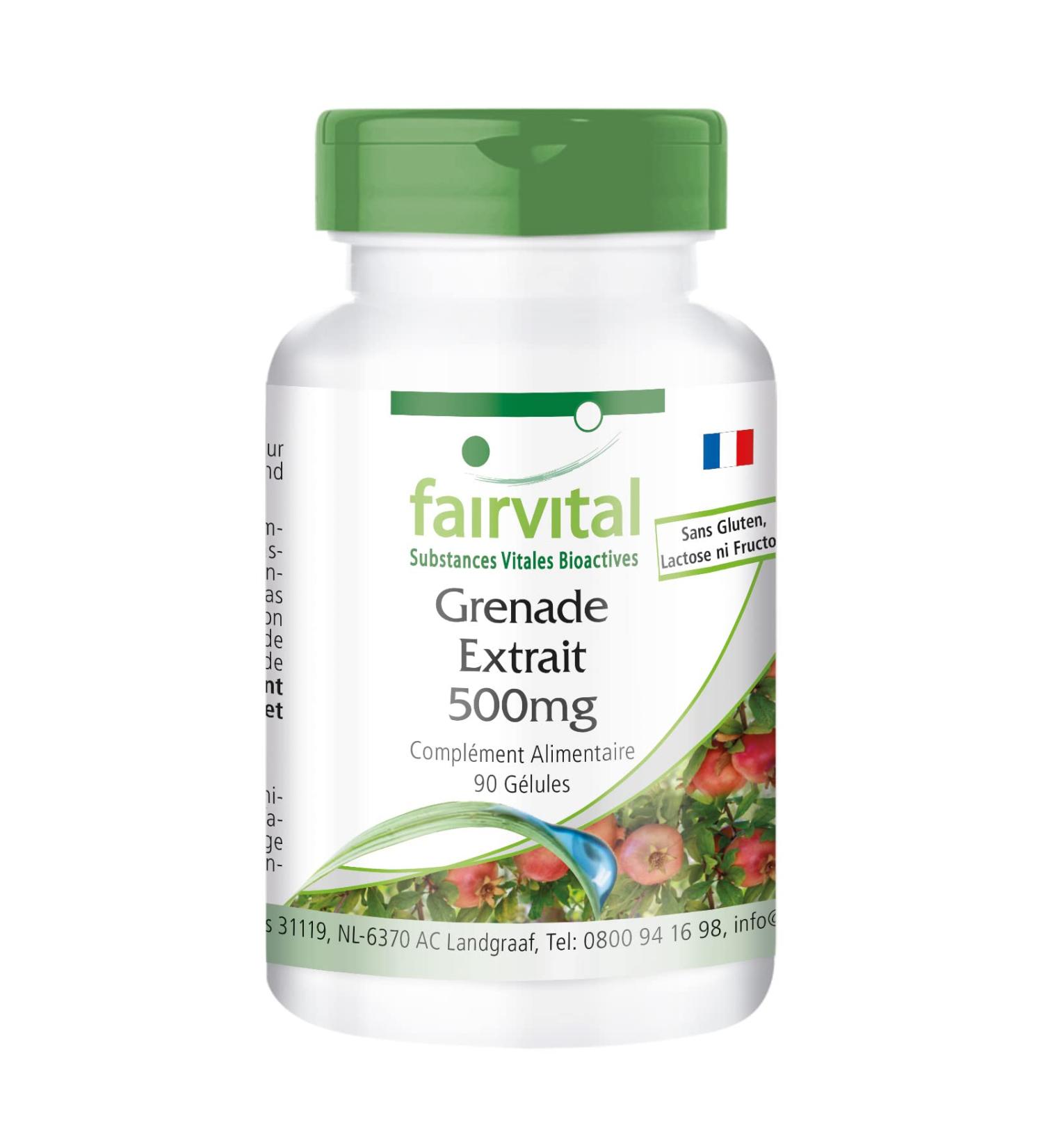 Fairvital | Pomegranate 500mg VEGAN - Highly dosed - 90 capsules - rich in ellagic acid - Buy Online on GoSupps.com