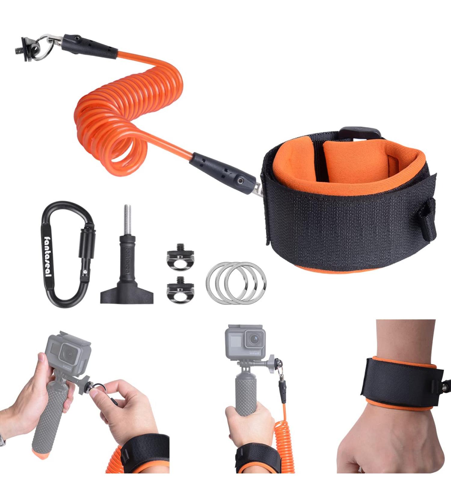 Waterproof Steel Core Dive Wrist Strap for Action Cameras - Secure Tether for GoPro, Sony, Olympus, DJI - Ideal for Diving, Surfing, Snorkeling, Drifting - Buy Online on GoSupps.com