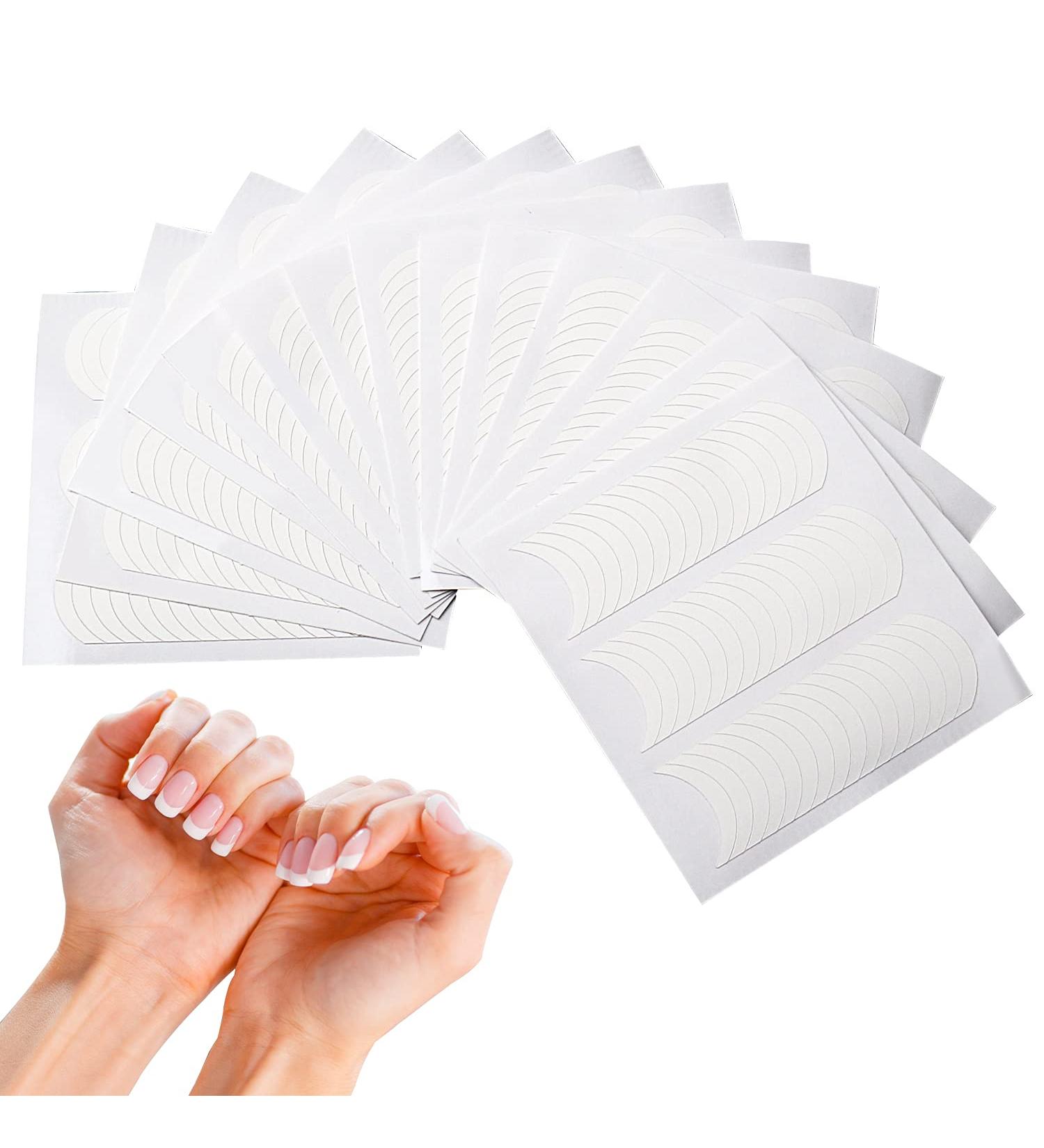 Lanjue French Manicure Nail Sticker - 25 Sheets/1200PCS, Self-Adhesive Half-Moon Shaped Manicure Stickers - Buy Online on GoSupps.com