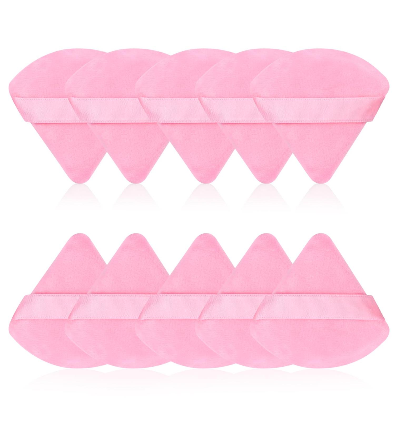 Prousky 12pc Dark Pink Triangle Powder Puffs Set for Face Makeup - Soft Velour Puffs for Pressed & Loose Powder, Foundation Sponge, Mineral Powder - Cotton Mini Puffs for Dry Makeup - Buy Online on GoSupps.com