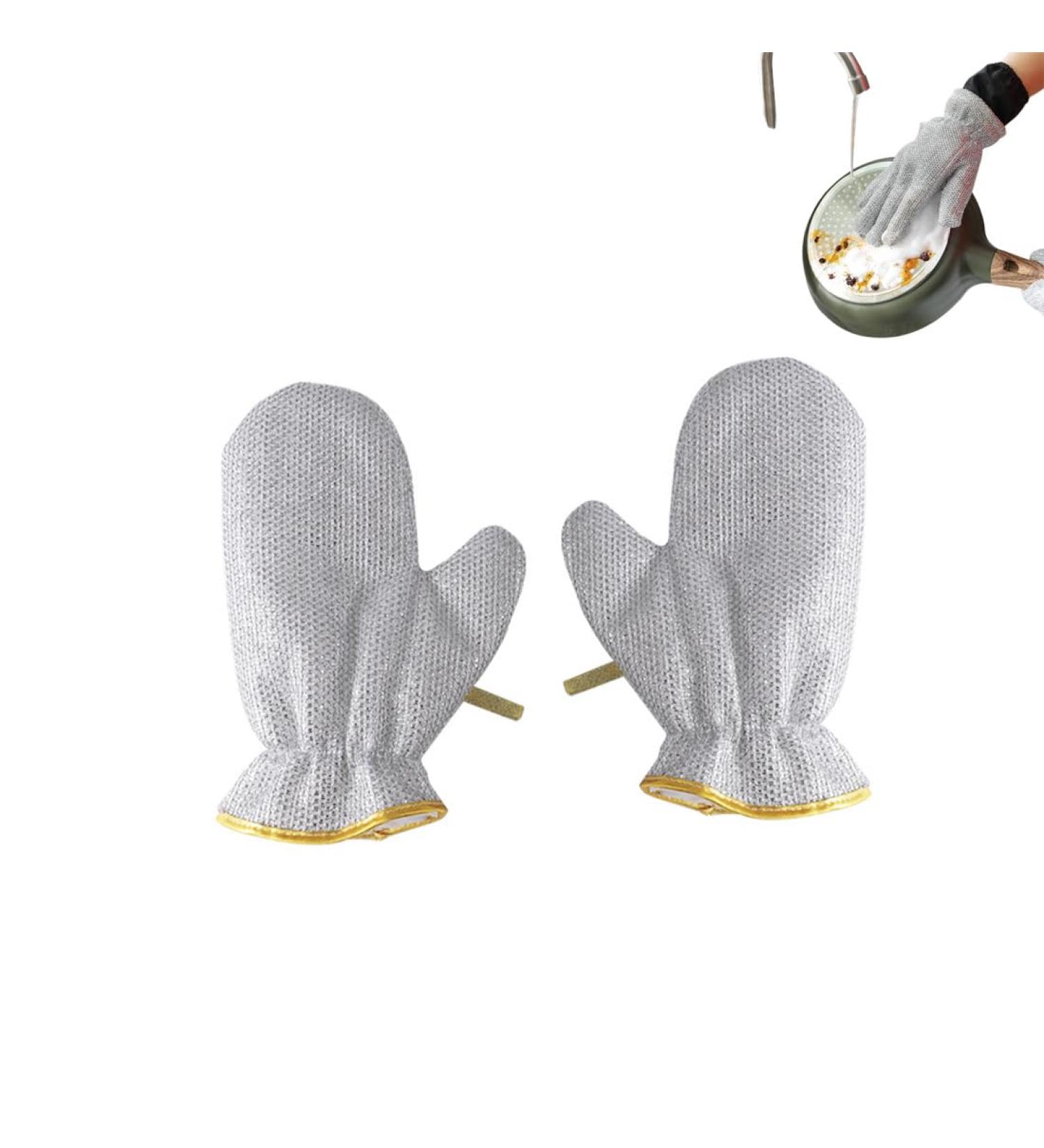 Reusable Household Cleaning Gloves Winter Anti Scalding Waterproof Thickened Dishwashing Gloves Wire PVC Rag Gloves C One Size - Buy Online on GoSupps.com