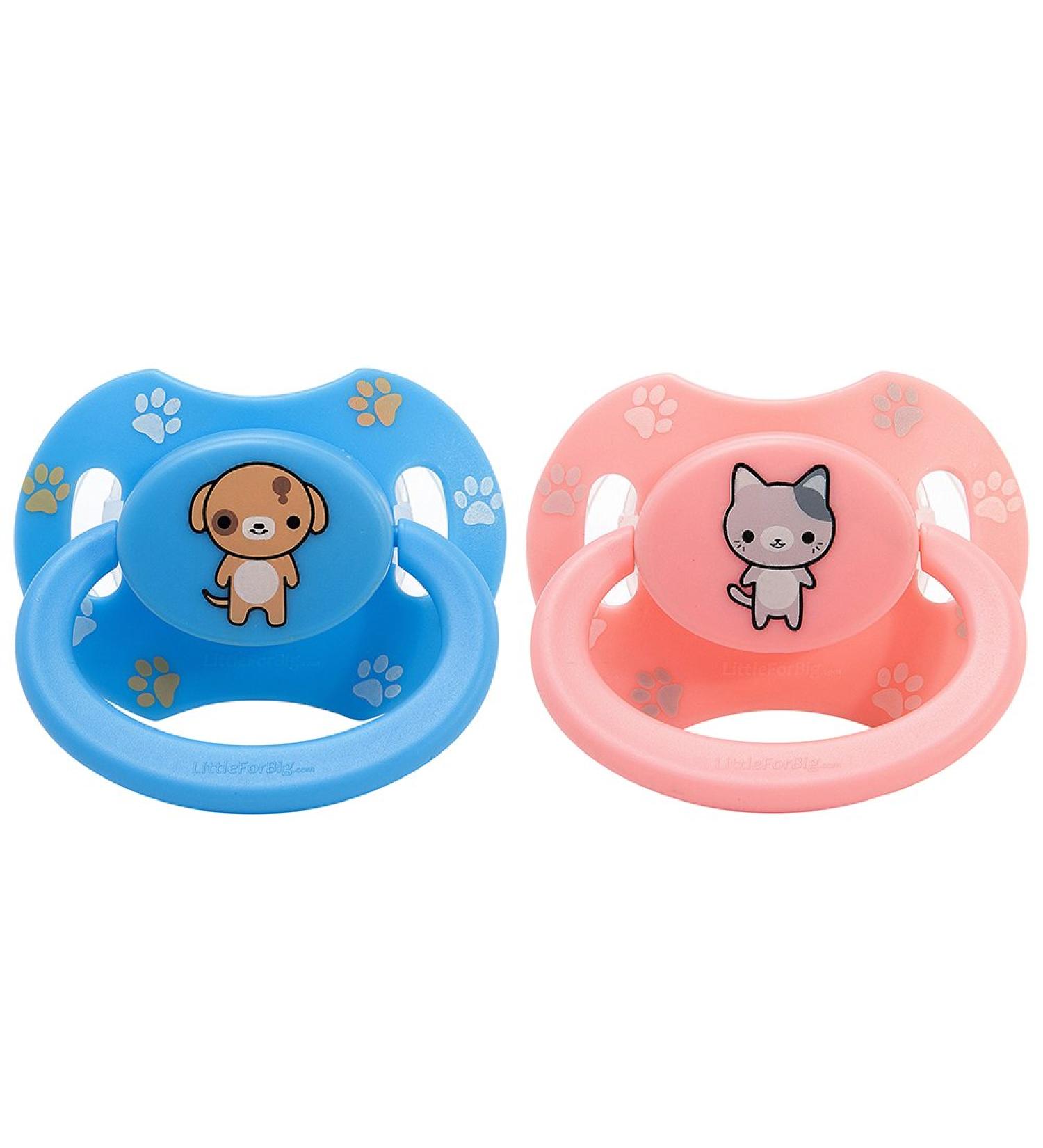 Buy Littleforbig Generation II Large Suction Shield Schnuller - Adult Size Blue Puppy & Pink Kitten Set | International Shipping - Buy Online on GoSupps.com