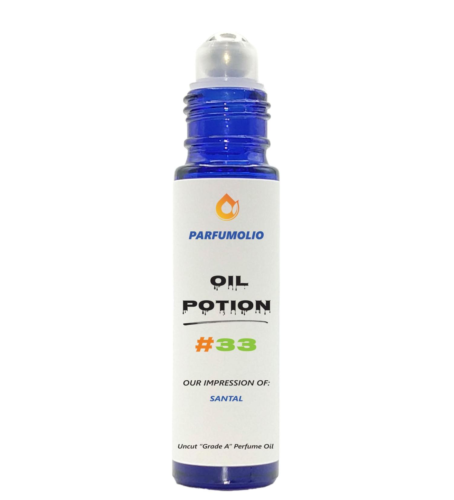 Oil Potion # 33 Inspired by Santal Unisex Uncut Grade A Fragrance Body Oil Dupe Concentrated Long Lasting Roll-On 10ml / 0.33 oz - Buy Online on GoSupps.com