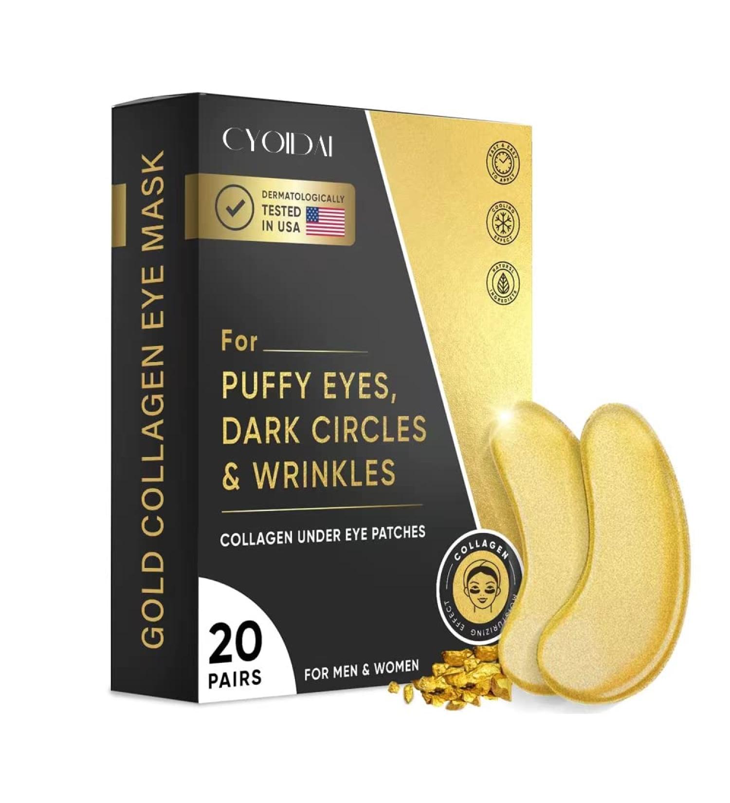 CYOIDAI 24K Gold Under Eye Patches: Reduce Puffy Eyes, Dark Circles, Wrinkles, and Fine Lines - Revitalize and Refresh Your Skin - Buy Online on GoSupps.com