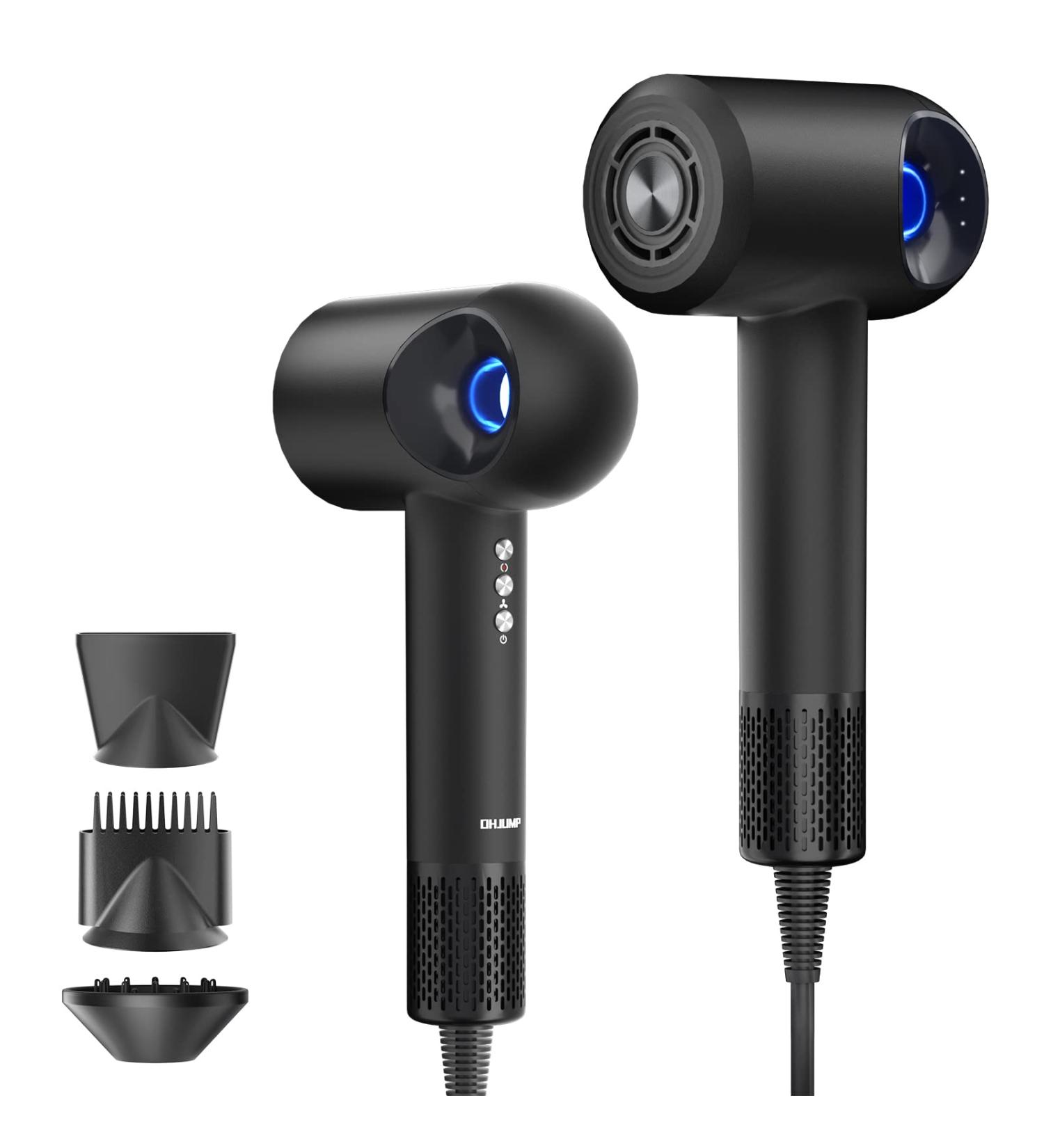 OHJUMP T9 Brushless Ionic Hair Dryer with Diffuser - Black | Professional Blow Dryer for Travel with Constant Temperature Hair Care - Buy Online on GoSupps.com