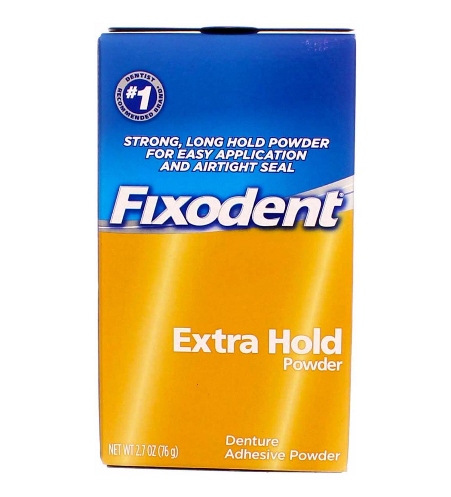 Fixodent Denture Adhesive Powder Extra Hold 2.70 oz (Pack of 2) - Long-lasting and Secure Denture Adhesive - Buy Online on GoSupps.com