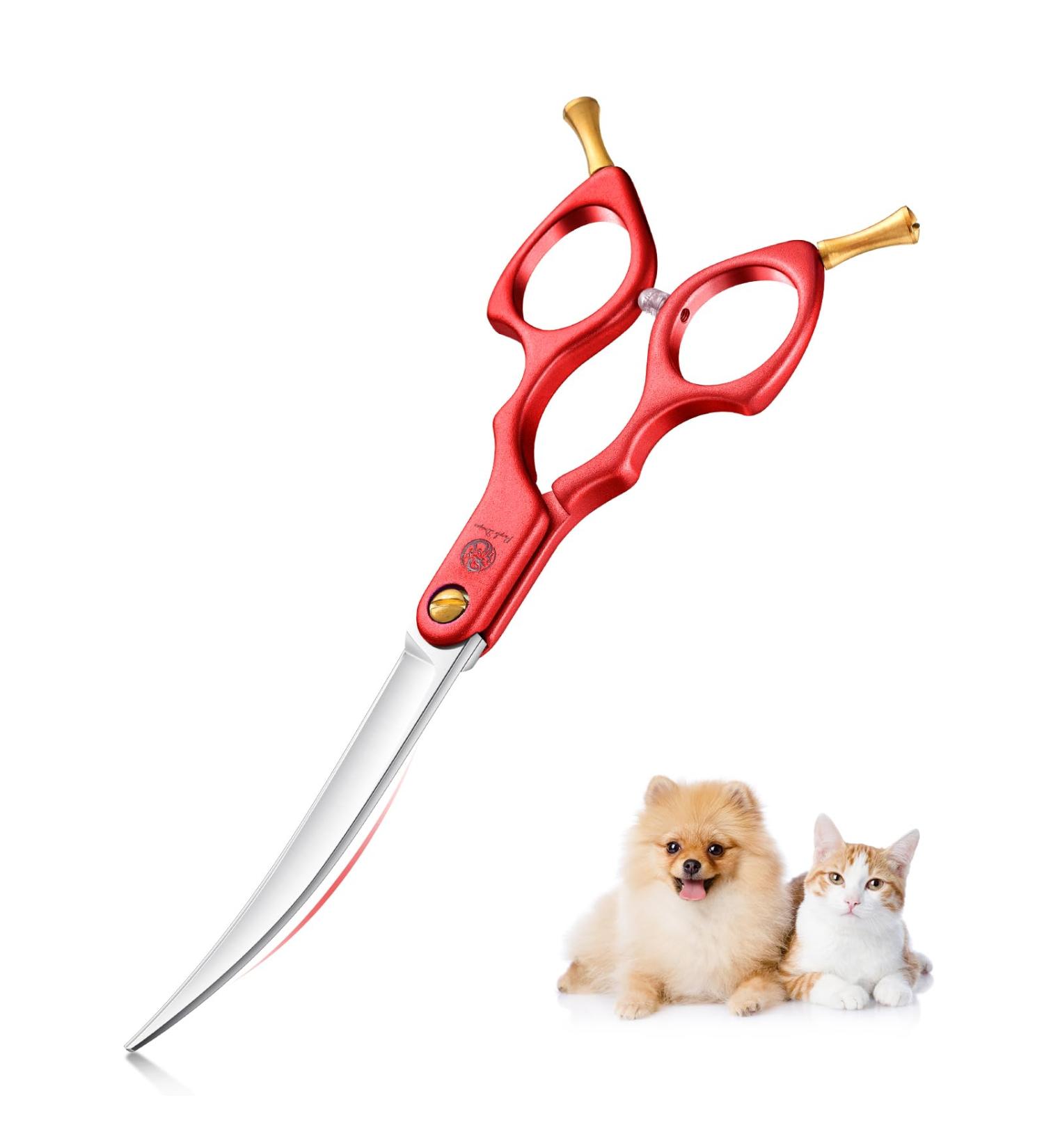 Purple Dragon 6-Inch Dog Grooming Scissors - Ultra-Light Aluminum Handle & JP 440C Steel Shears for Pets - Professional & Beginner Friendly - Buy Online on GoSupps.com