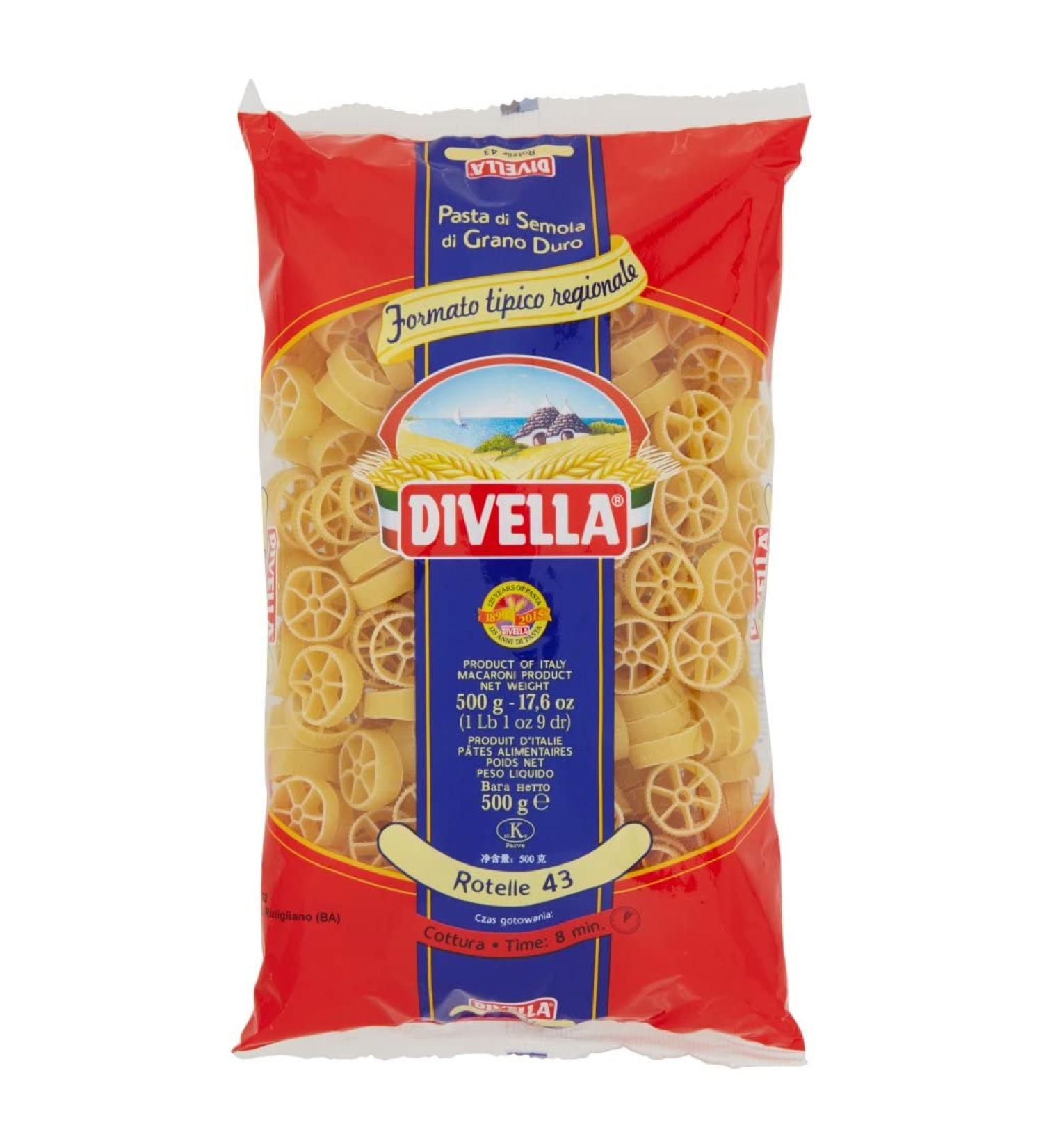  Italian Gourmet E.R. Divella Rotelle No. 43 Hard Wheat Semolina Pasta 500g + Italian Box Gourmet Tomato Pulp 400g - Buy Online on GoSupps.com