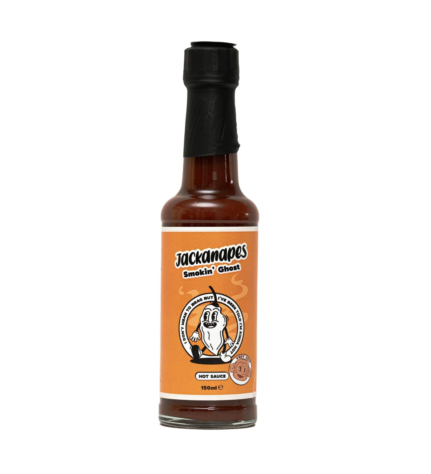 Smokin Ghost Hot Sauce by Jackanapes 150ml - Very Hot Vegan Barbecue Chilli Sauce Made with Ghost Peppers - Made in the UK - Buy Online on GoSupps.com