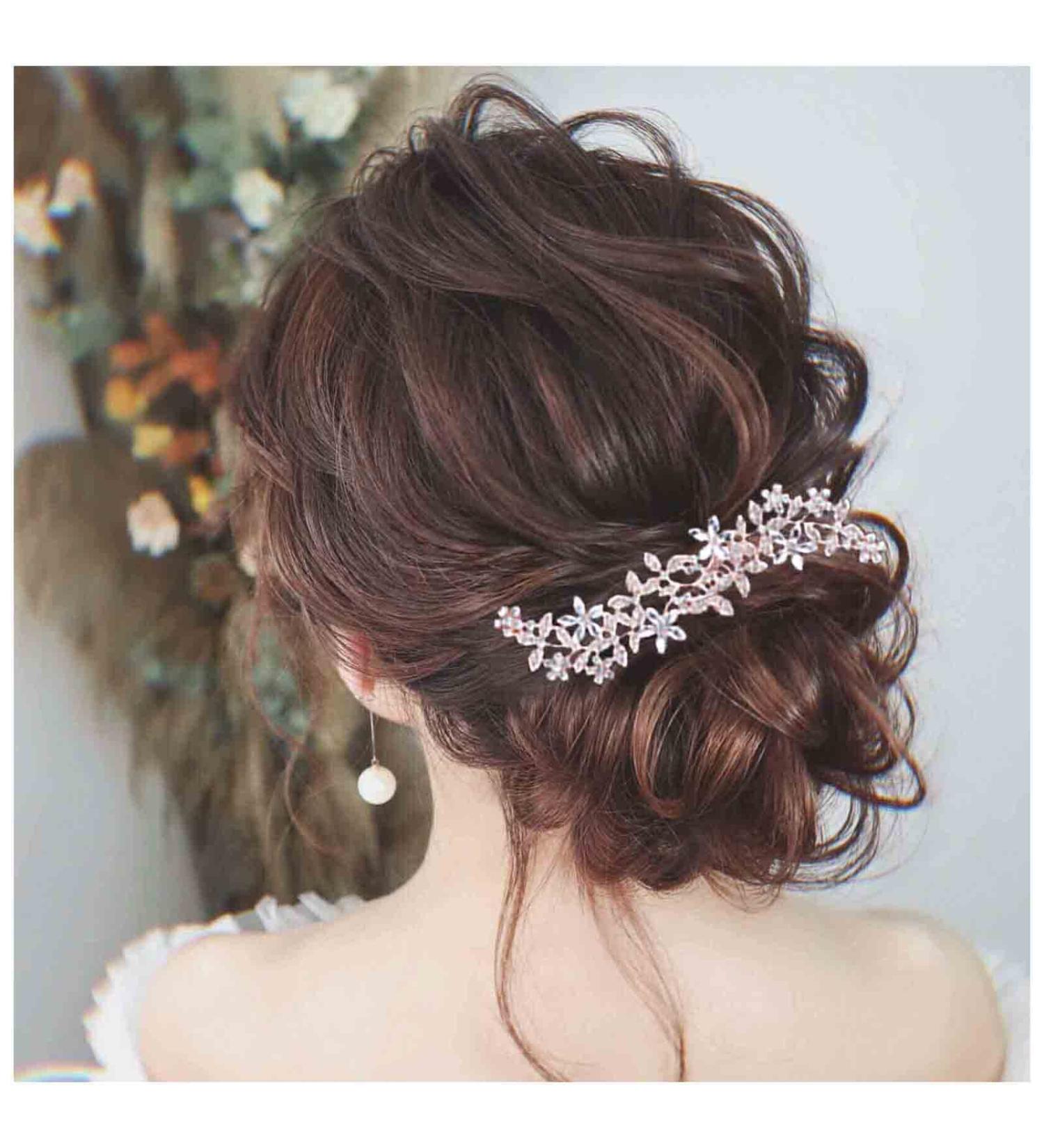 Yheakne Vintage Crystal Hair Comb Gold Rhinestone Hair Clip Cz Flower Hair Comb Headpieces Decorative Head Comb Headwear Bride Comb Barrette Hair Piece Wedding Hair Accessories for Women and Girls - Buy Online on GoSupps.com