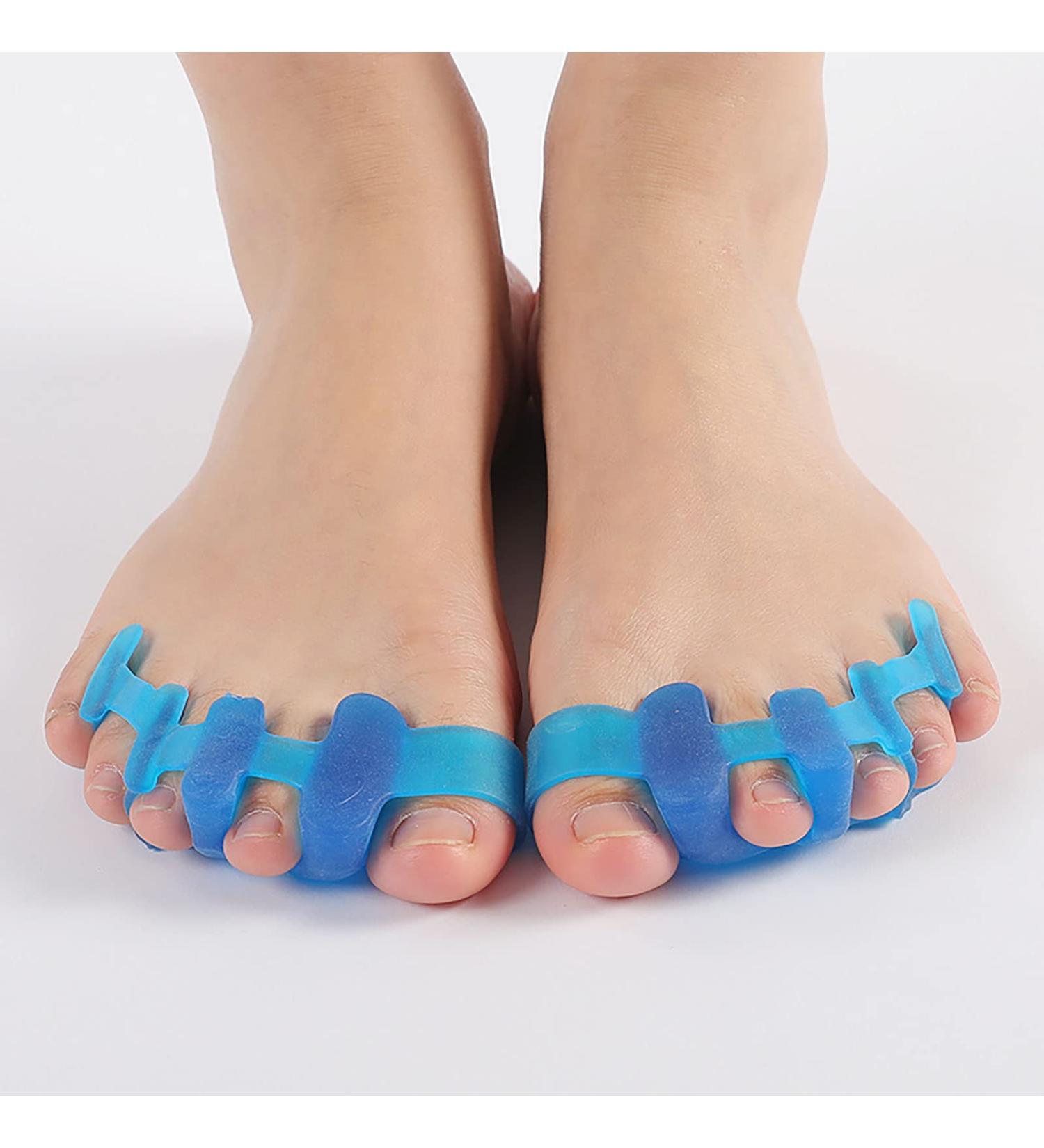 ALINZO Gel Toe Separators | Orthopedic Bunion Splint & Big Toe Straightener | Hallux Valgus Corrector & Hammer Toe Relief | Foot Brace (Blue) - Buy Online on GoSupps.com