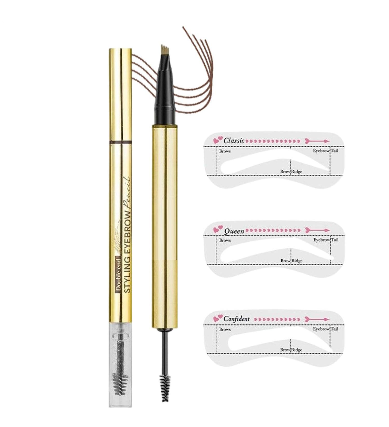  Eventerde Eyebrow Pencil Dual Function Eyebrow Filling Pen with Fixing Gel Long-Lasting Makeup Cosmetics for Everyday Use Travel and Sports - Buy Online on GoSupps.com