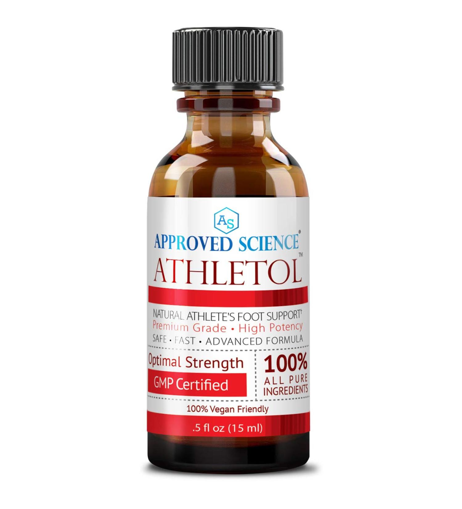 Approved Science Athletol - Rapid Athlete's Foot Relief with Undecylenic Acid & Tea Tree Oil - Vegan Formula - 0.5 Fl. Oz - Buy Online on GoSupps.com