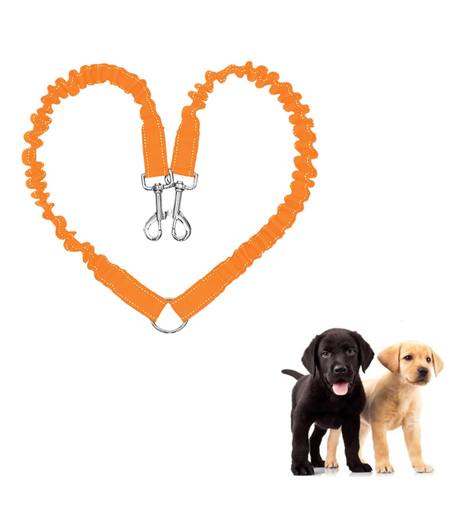 JVHLOV Double Dog Leash - 360 Rotatable Ideal for Small Medium & Large Dogs - Orange | International Shipping Available - Buy Online on GoSupps.com