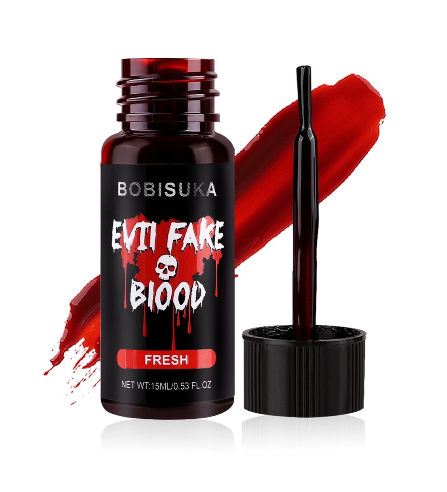 BOBISUKA Halloween Fake Blood - Edible Stage Blood Gel for Realistic Vampire Effects | Washable SFX Makeup for Zombie Monster Costume & Cosplay | 0.53oz - Buy Online on GoSupps.com