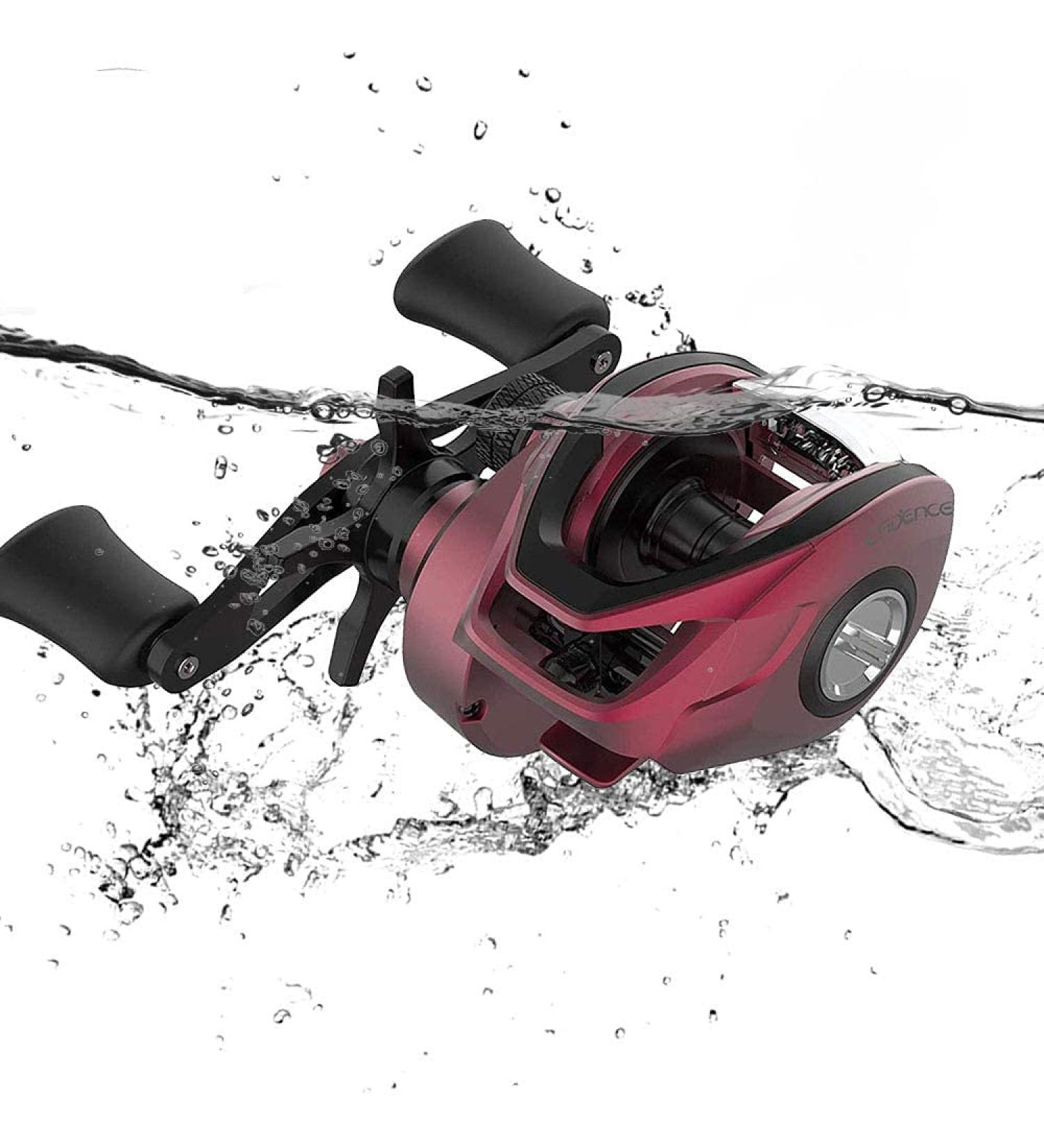 Cadence CB568 Baitcasting Reel | Lightweight Graphite Frame | Corrosion Resistant Bearings | 7.3:1 Gear Ratio | Carbon Fiber Drag | Red | Right Hand - Buy Online on GoSupps.com