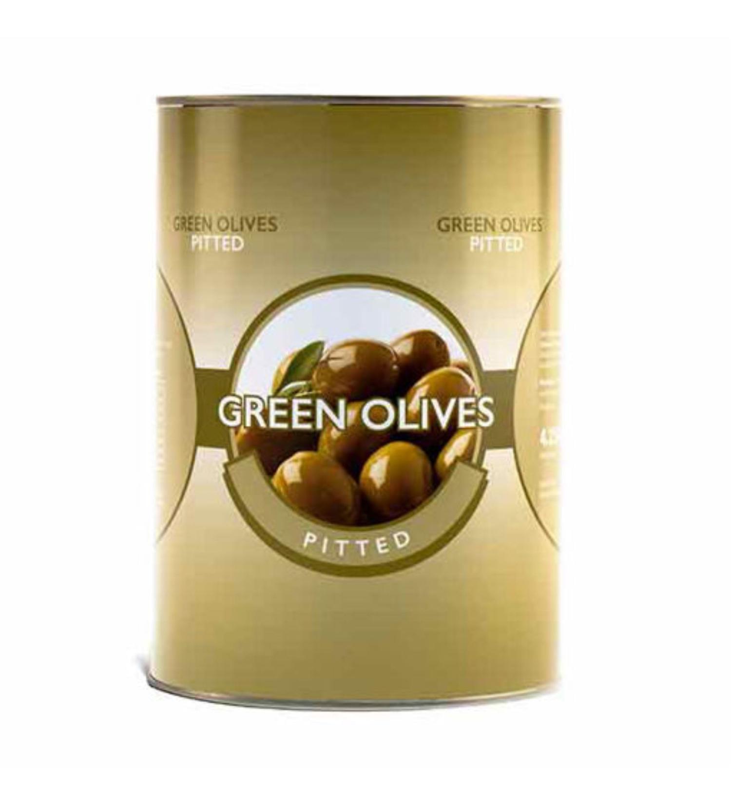 Whole Green Pitted Olives 4.25kg. (Caterers Pride)