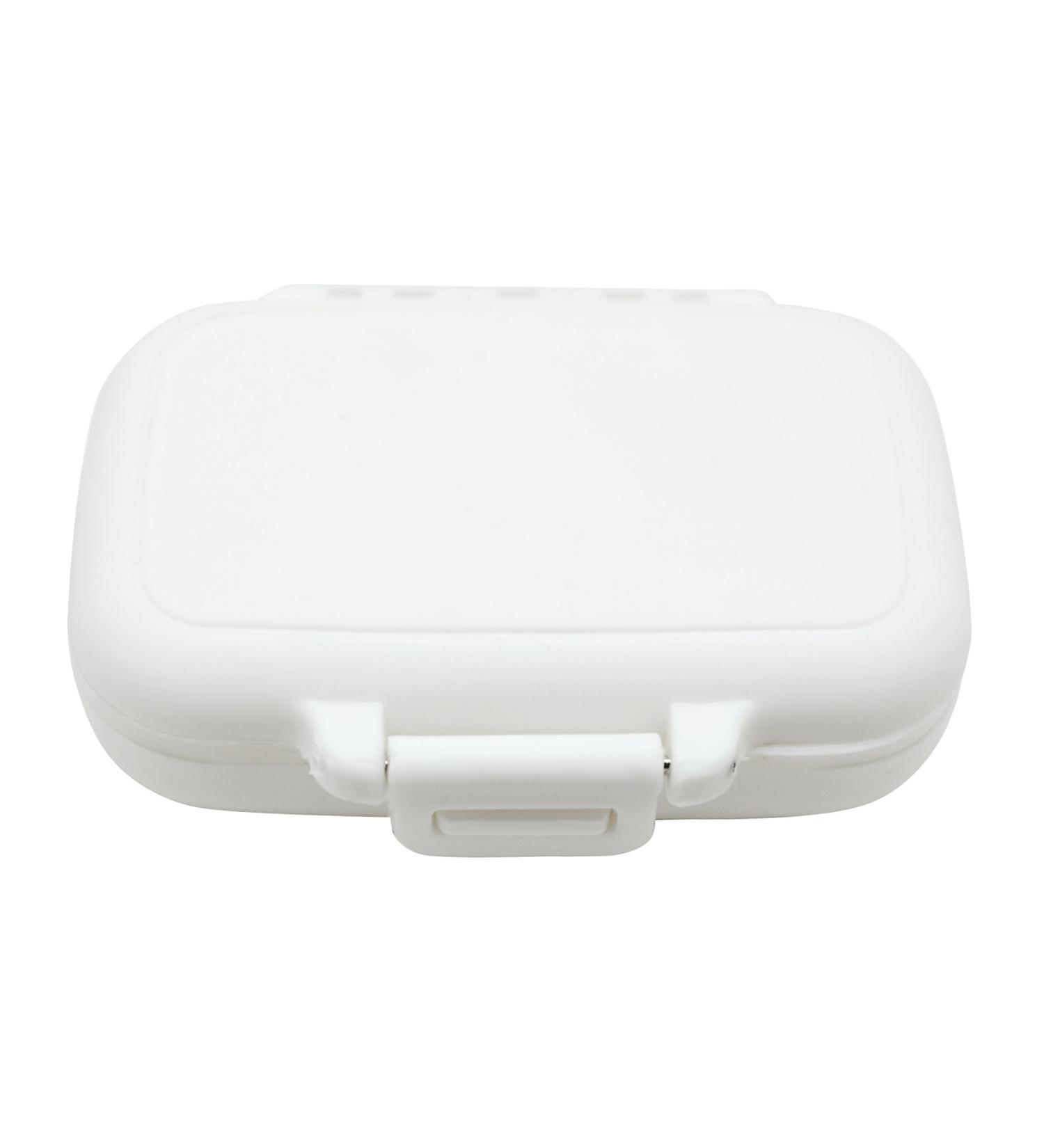 Small Pill Box Organizer | Travel Medication Case with 3 Compartments | Daily Vitamin Holder - White - Buy Online on GoSupps.com