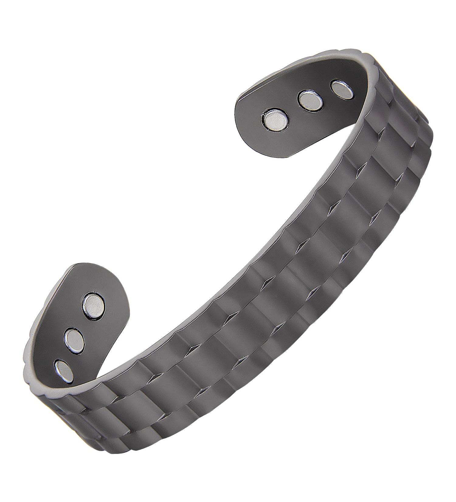 MagEnergy Copper Bracelet for Men - 99.9% Pure Copper Adjustable 18.5 cm 6 Magnets - Gunmetal - International Shipping - Buy Online on GoSupps.com