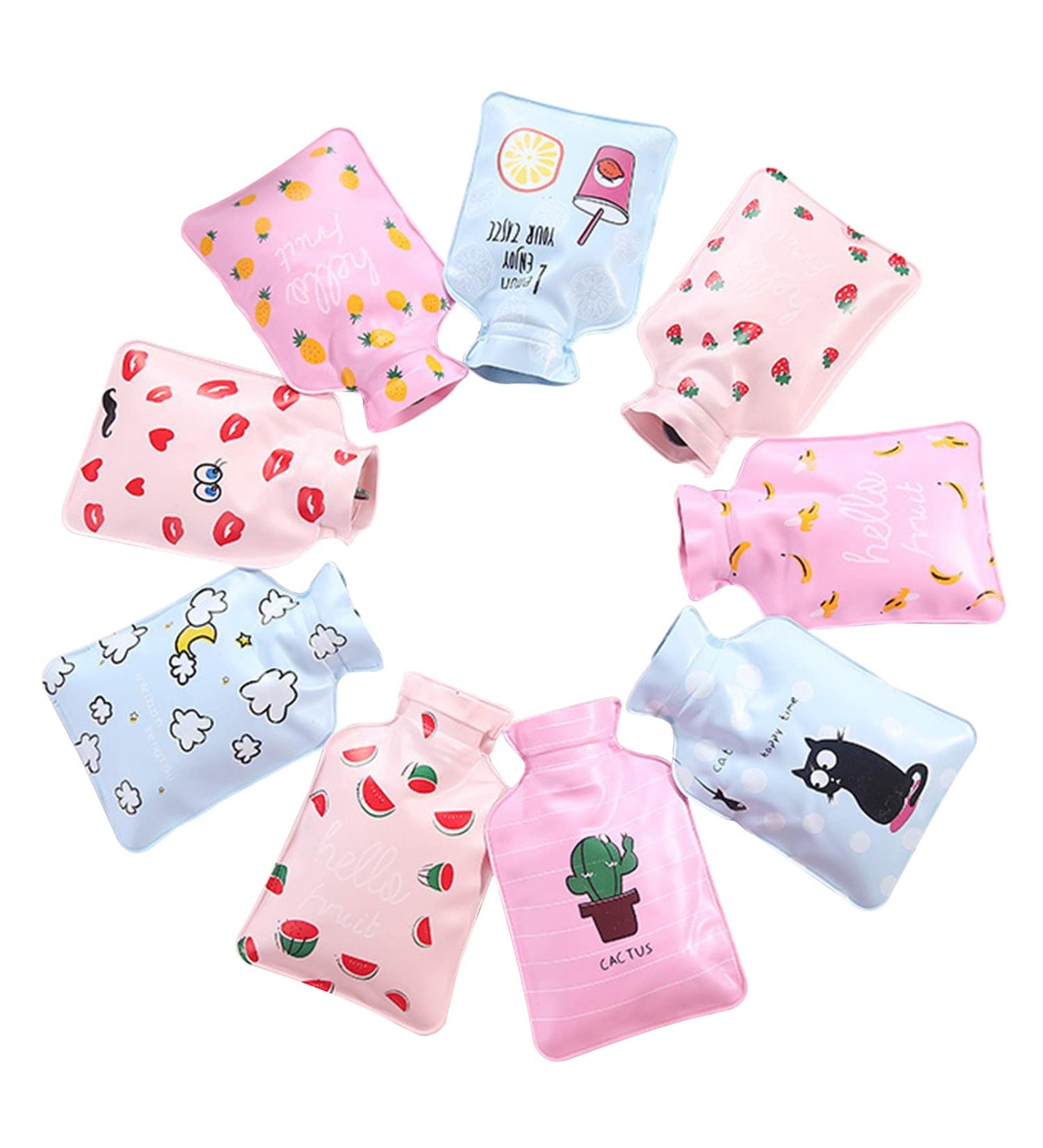 9-Piece Mini Hot Water Bottle Set for Kids | 0.2L Reusable Hand Warmers | Cozy & Fashionable Winter Heat Bottles - Buy Online on GoSupps.com