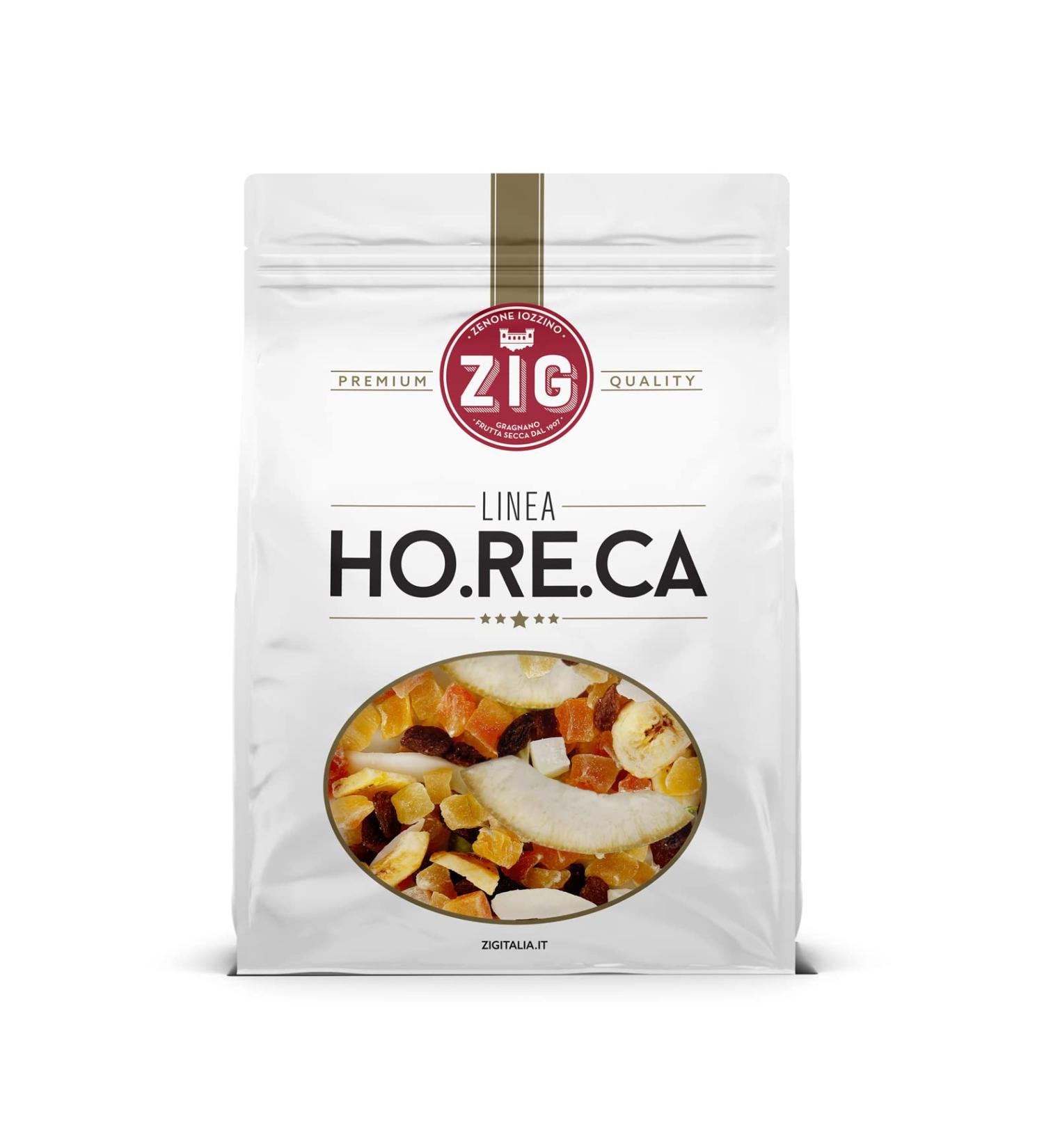 ZIG HORECA Deluxe Snack Mix of Exotic Fruits - Pineapple Papaya Coconut Mango Pomelo Grapes Banana Chips 1 kg - Buy Online on GoSupps.com