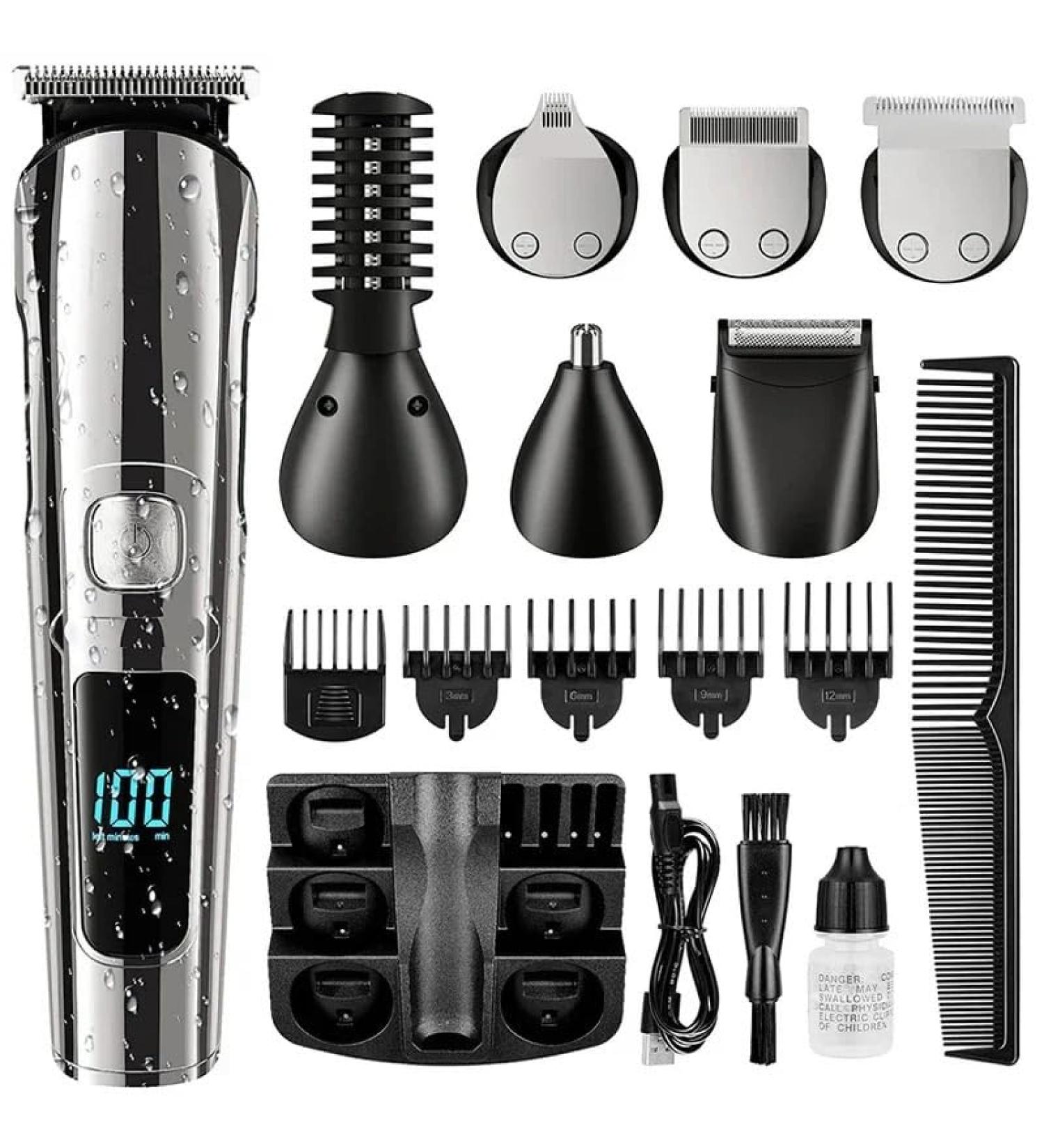 Buy 6 in 1 Rechargeable Hair Clippers for Men - Multi Grooming Kit Cordless Beard Trimmer & Hair Groomer - Buy Online on GoSupps.com