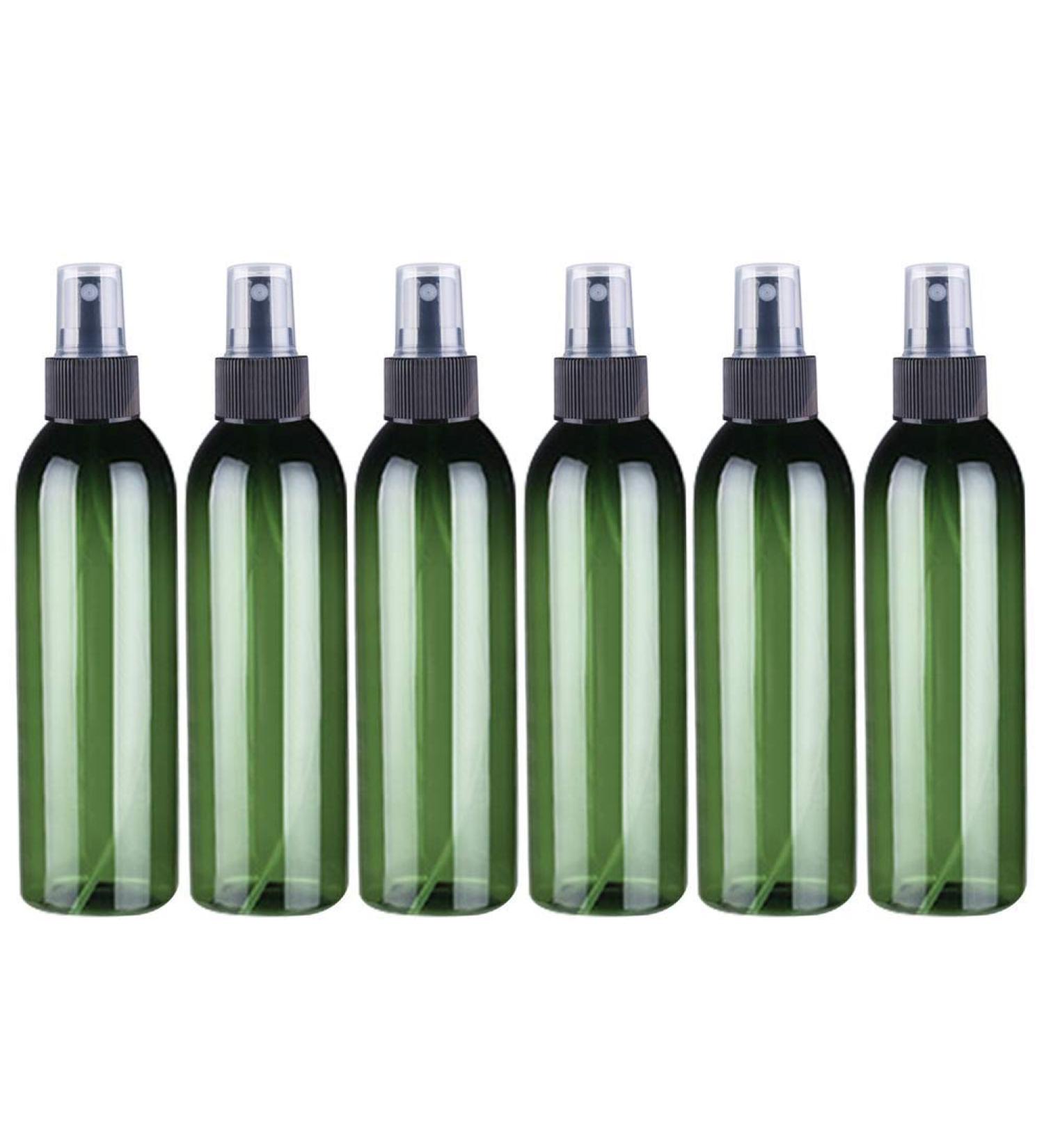 Portable Travel Spray Bottles 6 250ml - Refillable Plastic Atomizers for Perfume & Cosmetics - Dark Green & Black - Buy Online on GoSupps.com