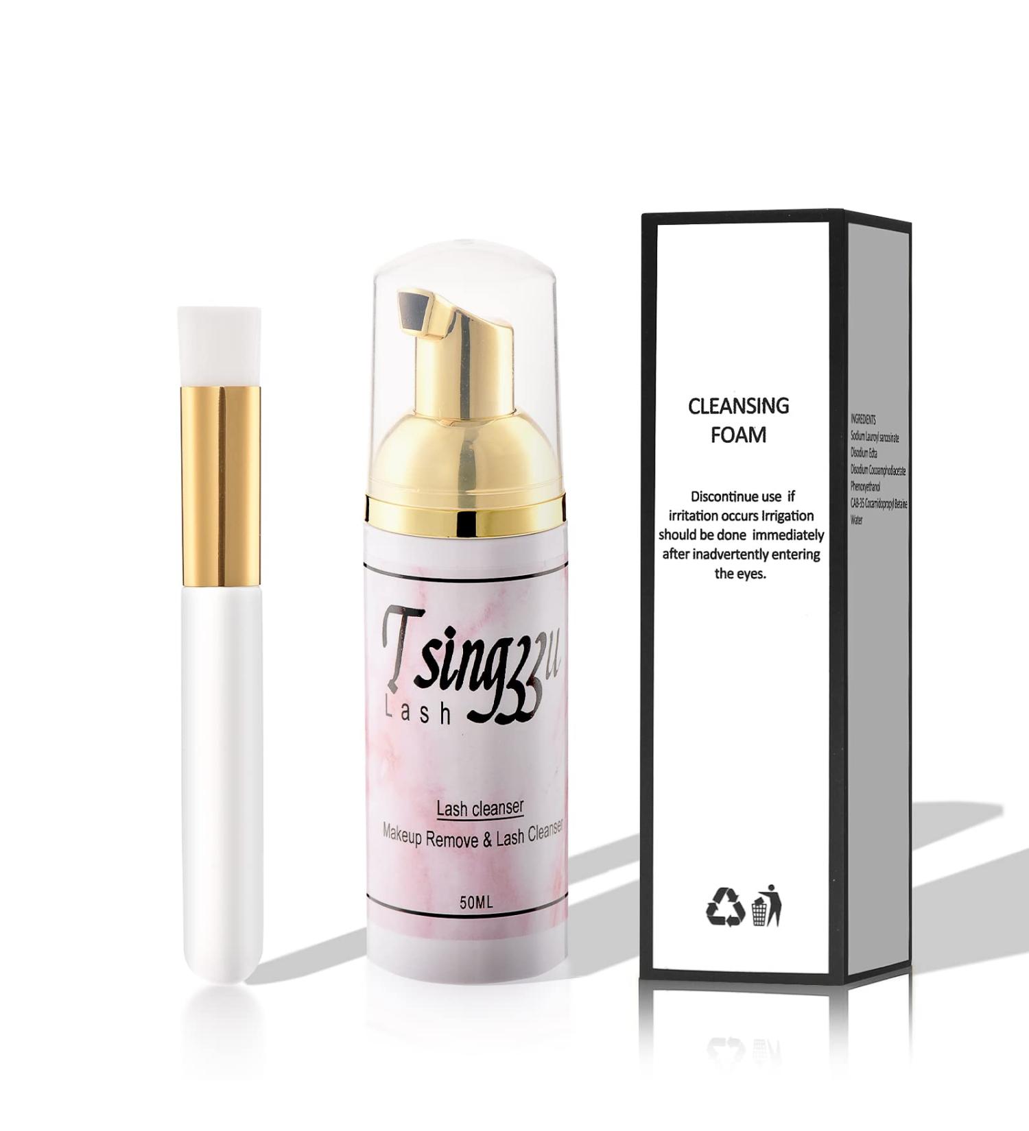 50ml Lash Shampoo & Eyelash Cleanser - Tea Tree Oil for Lash Extensions | Eyebrow Cleansing Brush Included - Buy Online on GoSupps.com