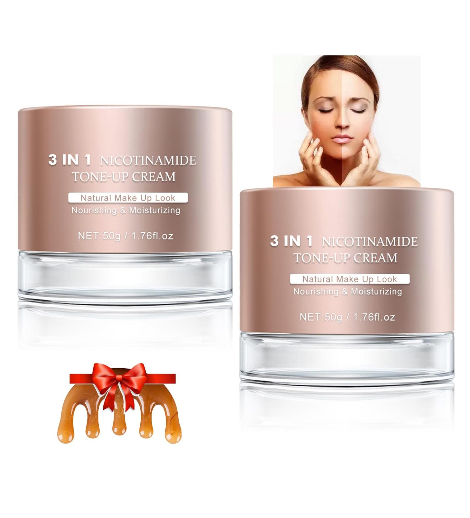 Qixfyze 3 In 1 Nicotinamide ToneUp Cream Allinone Niacinamide Cream For Flawless Radiant Skin Nourishing And Moisturizing Nude Lazy Skin Cream Face & Body Use2PACK - Buy Online on GoSupps.com