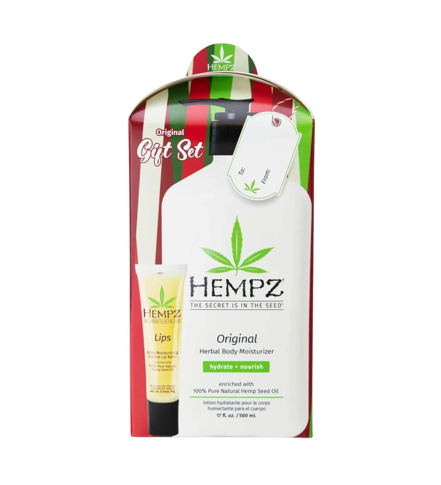 Hempz Original Moisturizer 17 oz & Lip Balm Gift Set - Hydrating Skincare Ideal Gift for All Skin Types - Shop Internationally - Buy Online on GoSupps.com