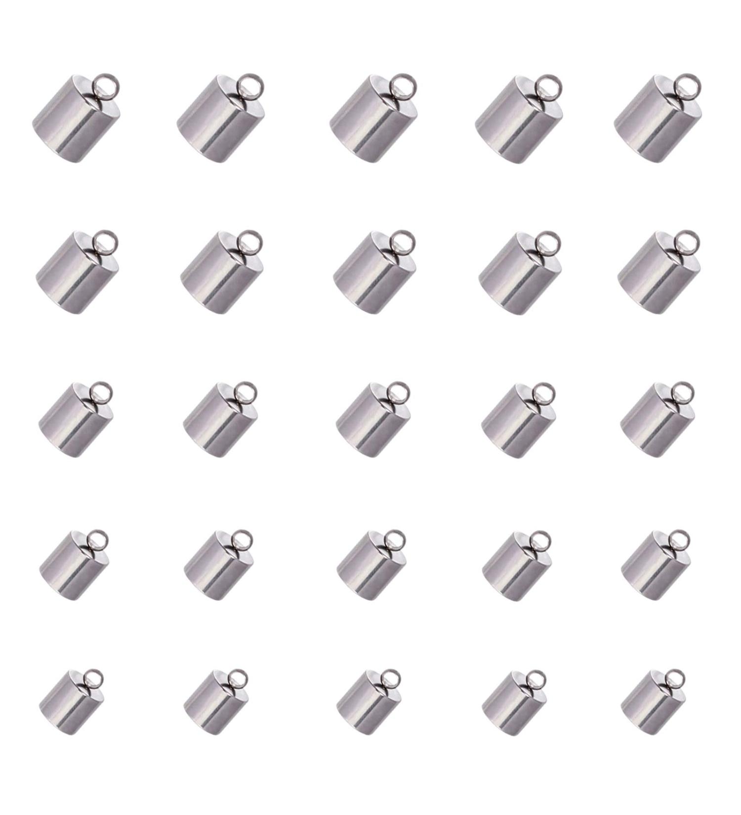 UNICRAFTALE Stainless Steel Cord Ends - 50pcs, 5 Sizes Smooth Tube Caps for Jewelry Making - Metal Color, 6/7/8/9/10mm - Buy Online on GoSupps.com