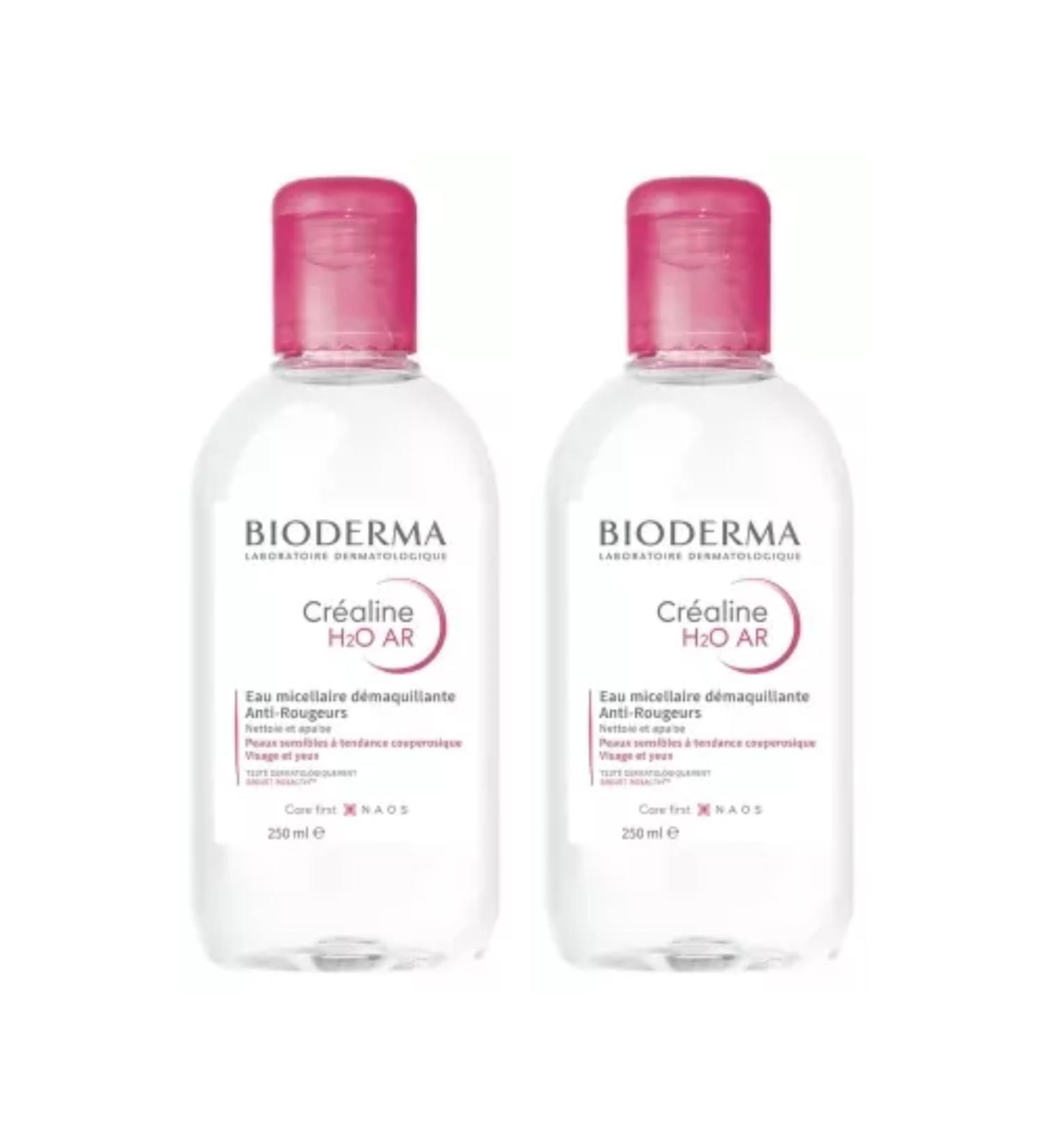 Crealine | Eau Micellaire D maquillante | Anti-Rougeurs | Nettoie & D maquille en Douceur | Visage & Yeux | Peaux Sensibles & R active | Non parfum | Fabriqu en France | Lot de 2x250mL