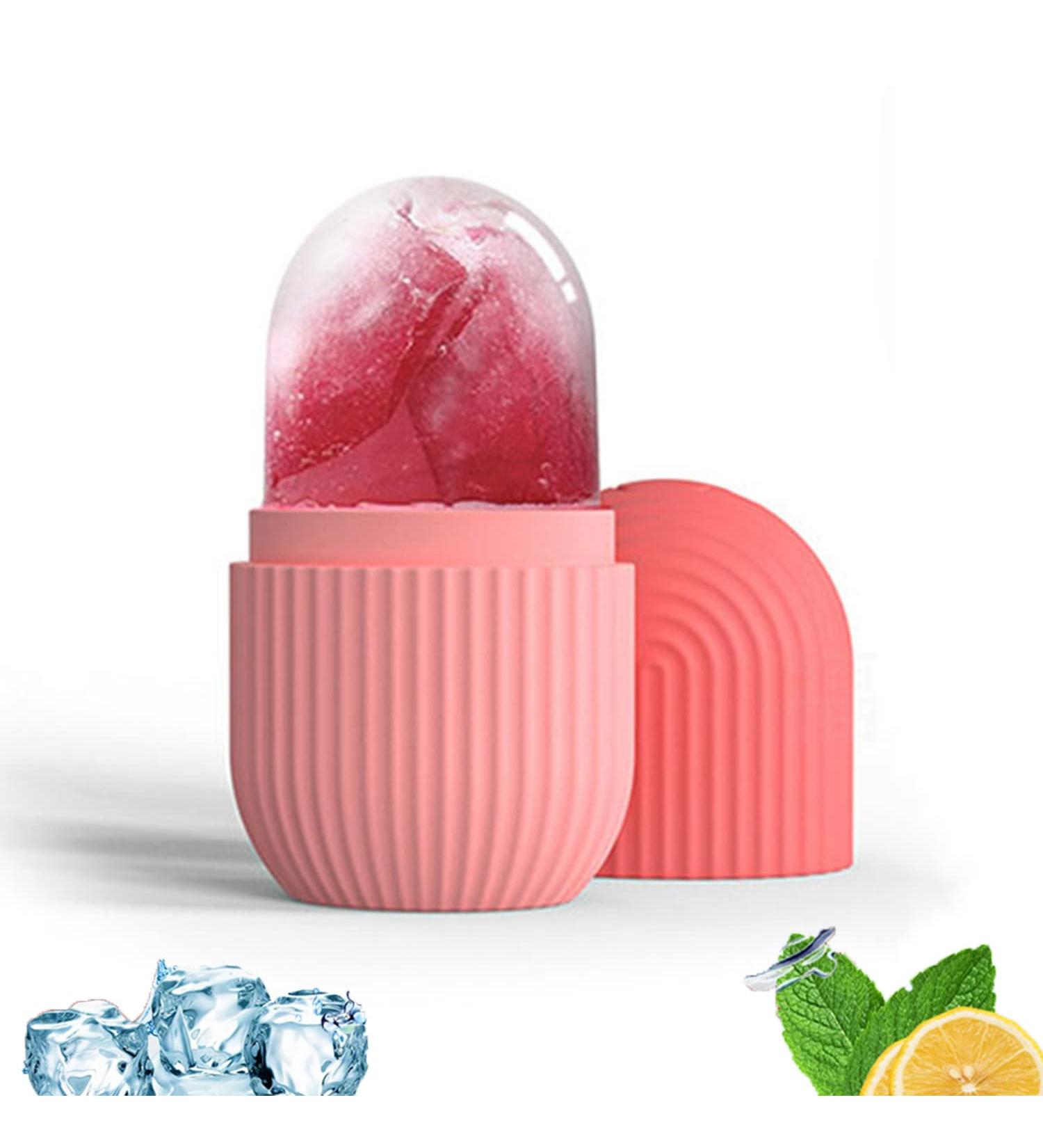 Ice Roller for Face and Eyes Gua Sha Massage Face Roller Ice Mould Reusable Facial Beauty Ice Roller Skin Care Tools for Brighten Skin Eye Puffiness Treatment (Pink) - Buy Online on GoSupps.com