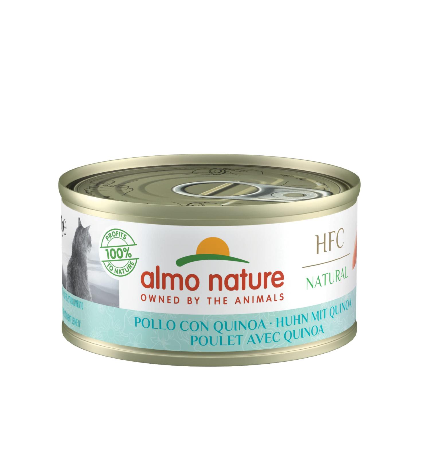 Almo Nature HFC Natural Chicken with Quinoa - Premium Wet Cat Food 24 x 70g Healthy & Delicious for Adult Cats - Buy Online on GoSupps.com