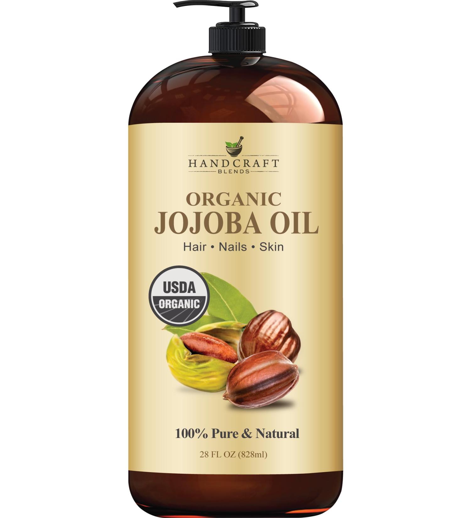 Organic Jojoba Oil - 828 ml - 100% Pure & Natural for Skin, Face, and Hair - Moisturizing Anti-Aging Formula for Men and Women - Buy Online on GoSupps.com