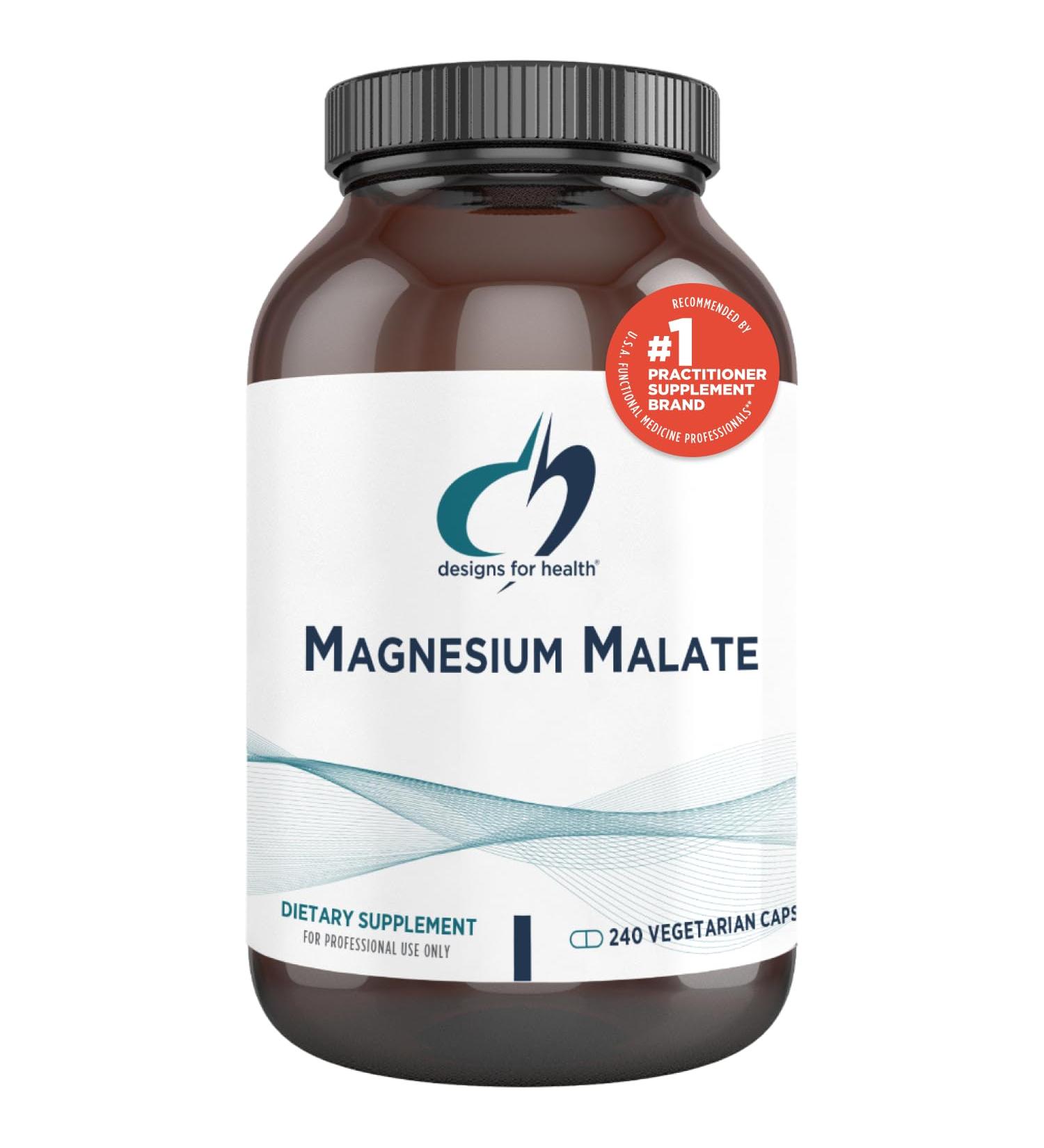 Designs for Health Magnesium Malate - Chelated Magnesium as Di Magnesium Malate - Highly Bioavailable Form to Support Energy Bone Health + Muscle Recovery (240 Magnesium Malate Capsules) 240 Count (Pack of 1) - Buy Online on GoSupps.com