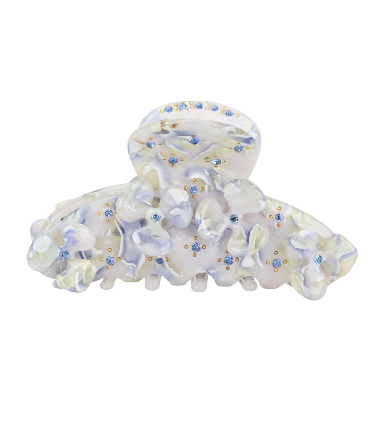 HUSHUI Hair Claw Clips Non Slip Flower Claw Clips Elegant Flower Design Spring Claw Clip for Women and Girls Thin Thick Hair (Light Blue) - Buy Online on GoSupps.com
